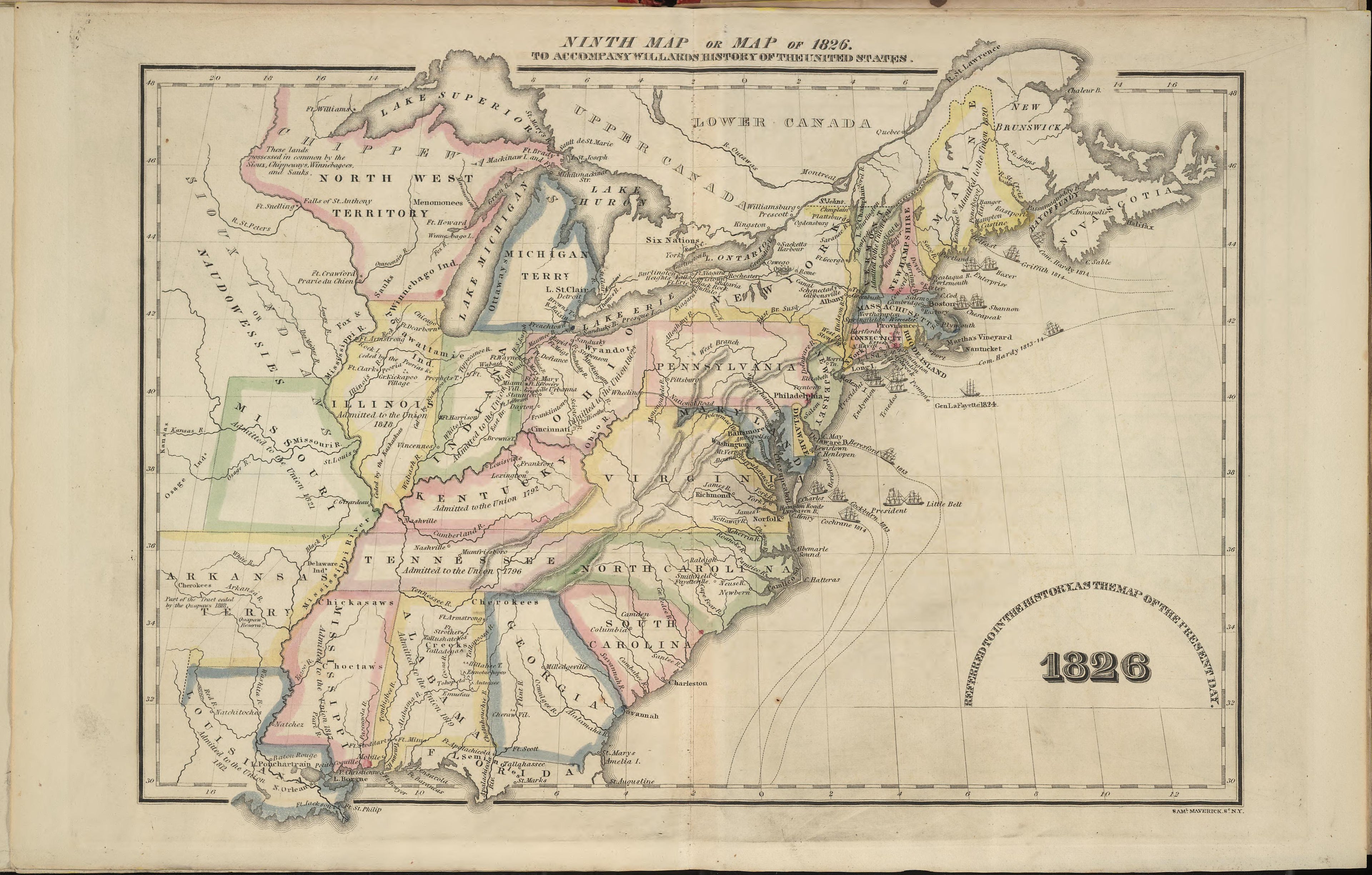 Ninth Map Or Map of 1826 from a Series of Maps to Willard&