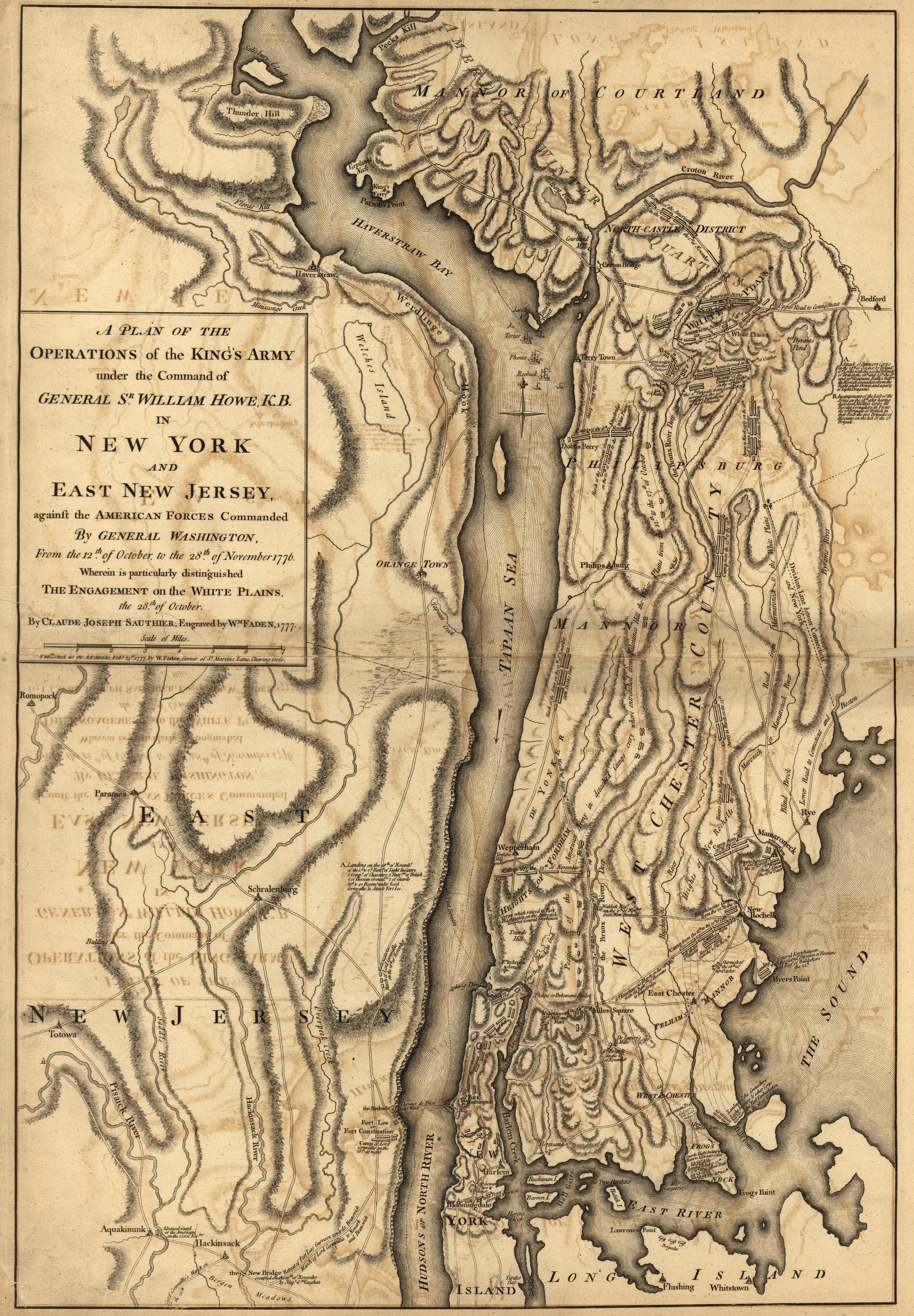 Plan of Operations of British Army, 12 October - 28 November 1776 from Atlas of the Battles of the American Revolution, Together With Maps Shewing the Routes of the British and American Armies, Plans of Cities, Surveys of Harbors, &c 1845 by Relic Map Company
