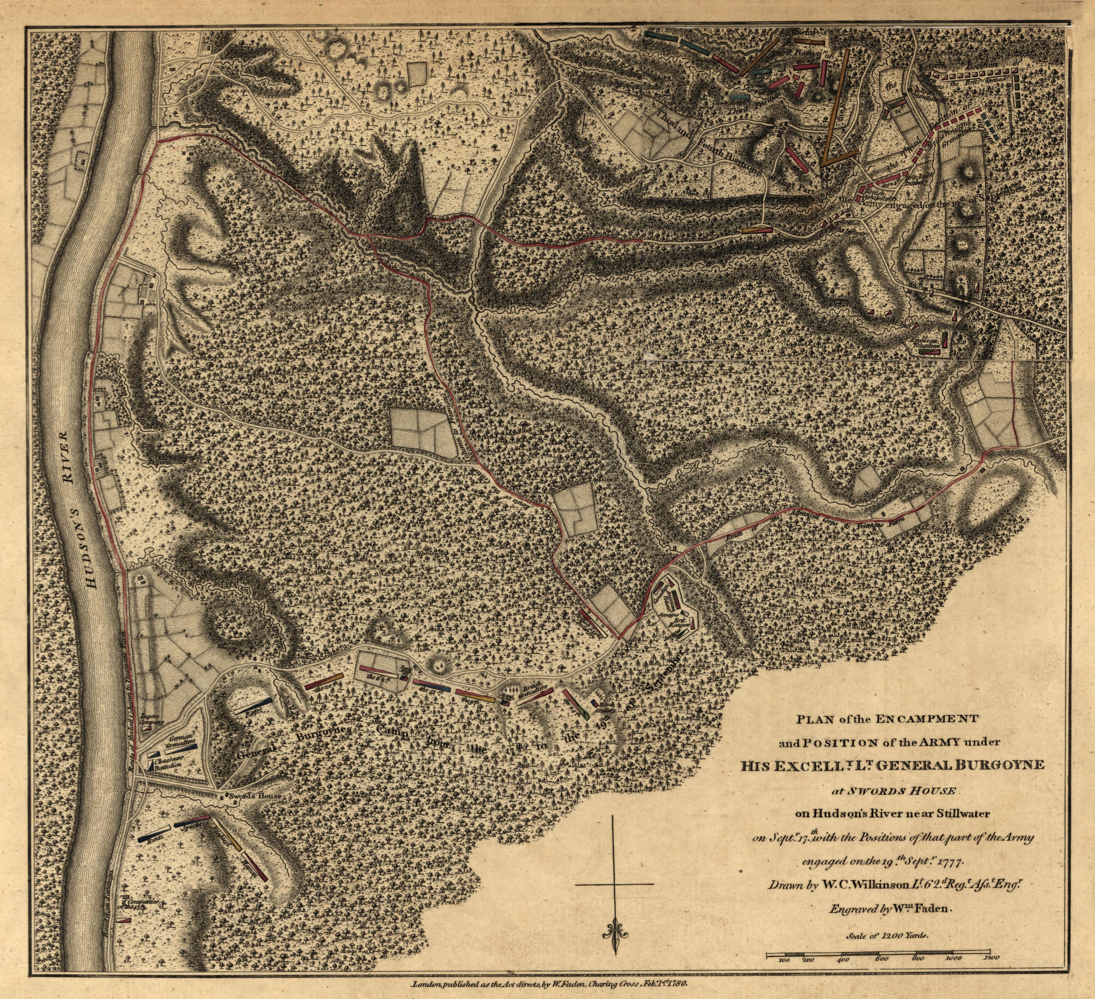 Plan of Position of Army Under Gen. Burgoyne, 17 & 19 September 1777 (3rd & 4th Positions) from Atlas of the Battles of the American Revolution, Together With Maps Shewing the Routes of the British and American Armies, Plans of Cities, Surveys of Harb... by Relic Map Company