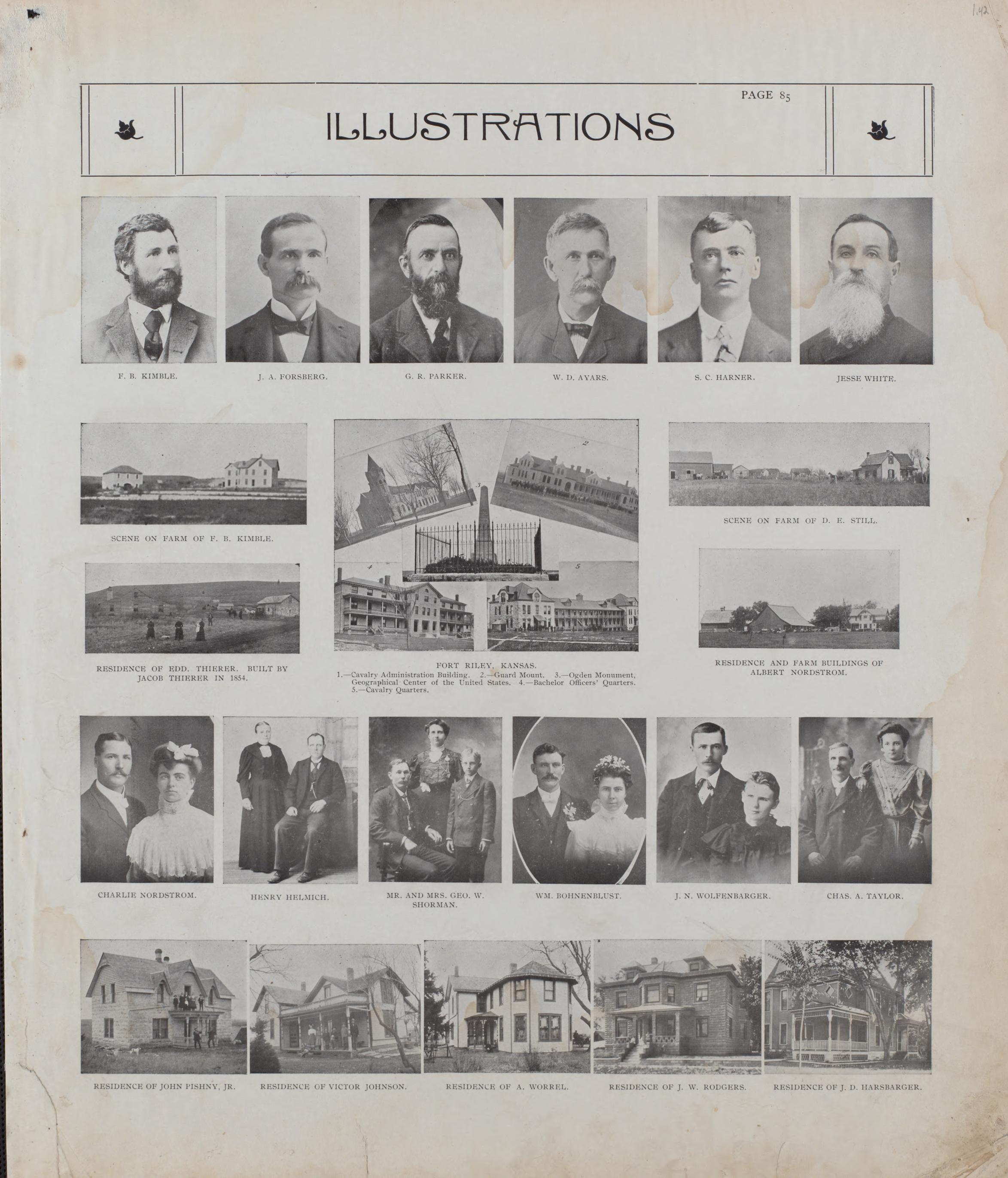 Illustrations - 2 from Standard Atlas of Riley County, Kansas : Including a Plat Book of the Villages, Cities and Townships of the County, Map of the State, United States and World, Patrons Directory, Reference Business … 1909 by Relic Map Company