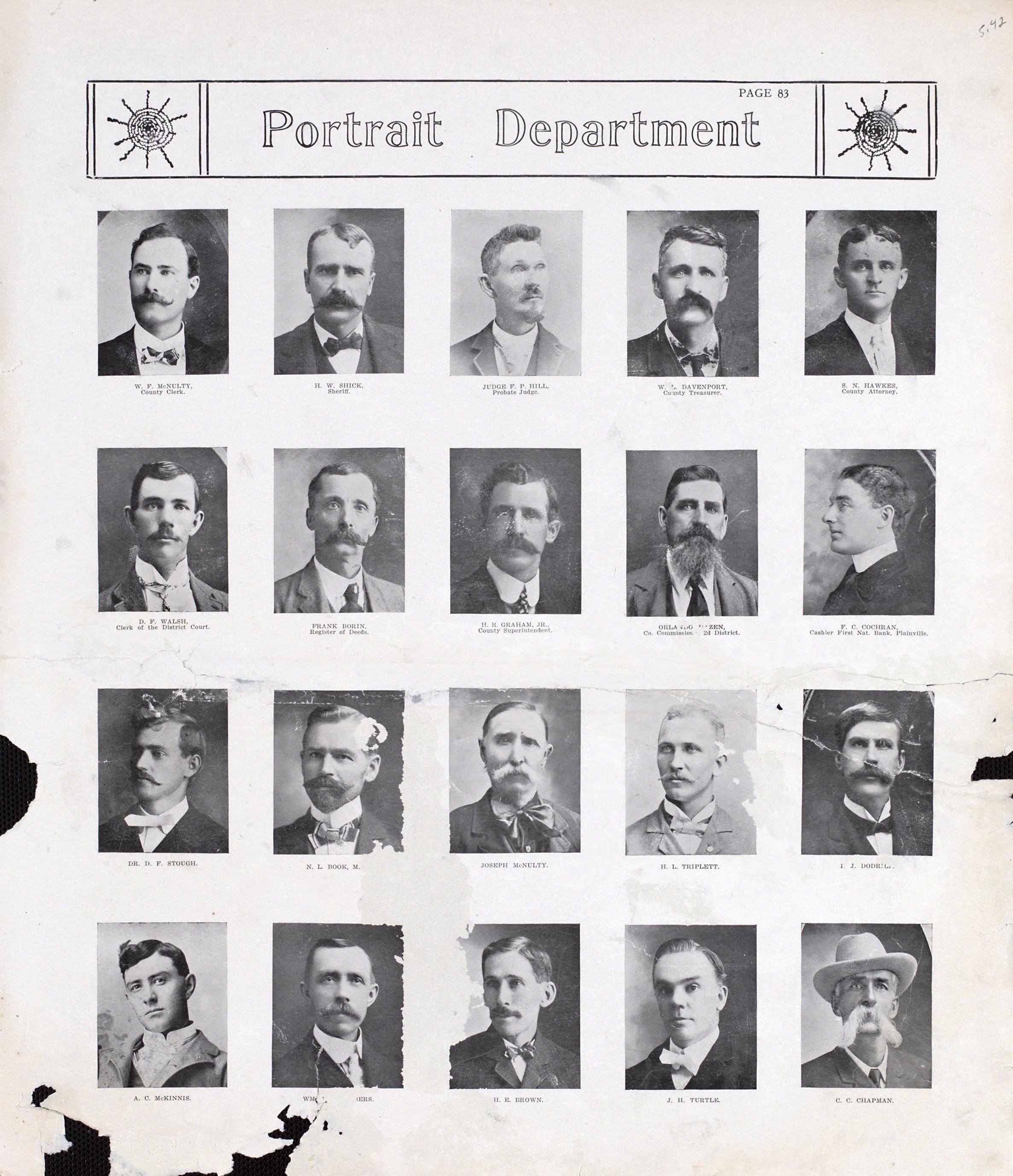 Portraits from Standard Atlas of Rooks County, Kansas : Including a Plat Book of the Villages, Cities and Townships of the County, Map of the State, United States and World, Patrons Directory, Reference Business … 1904 by Relic Map Company