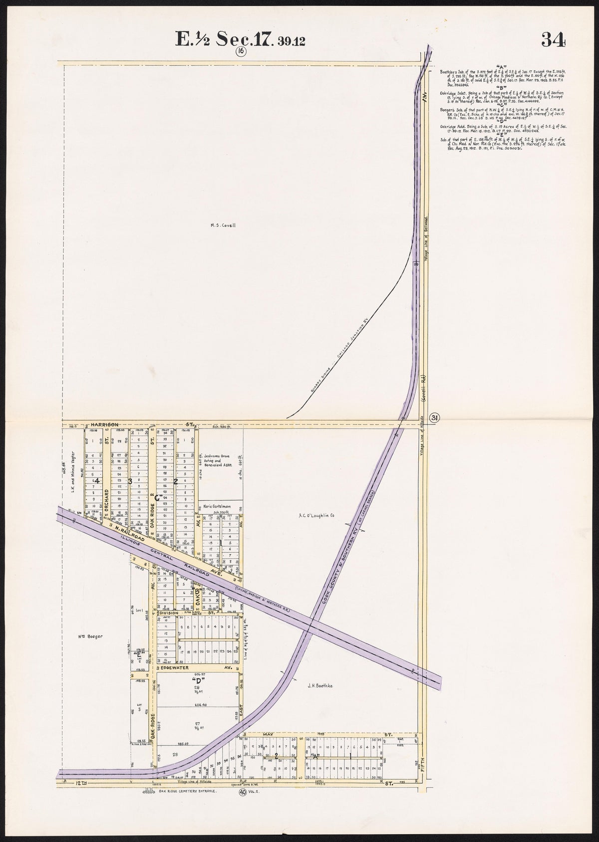 (34) E. 1/2 Sec.17.39.12. from Real Estate Map Publishing Co&