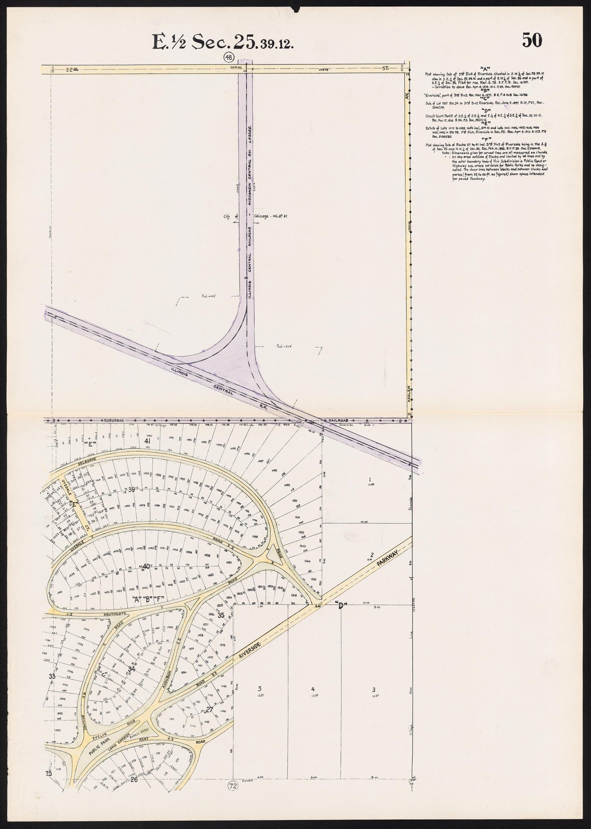 (50) E. 1/2 Sec.25.39.12. from Real Estate Map Publishing Co&