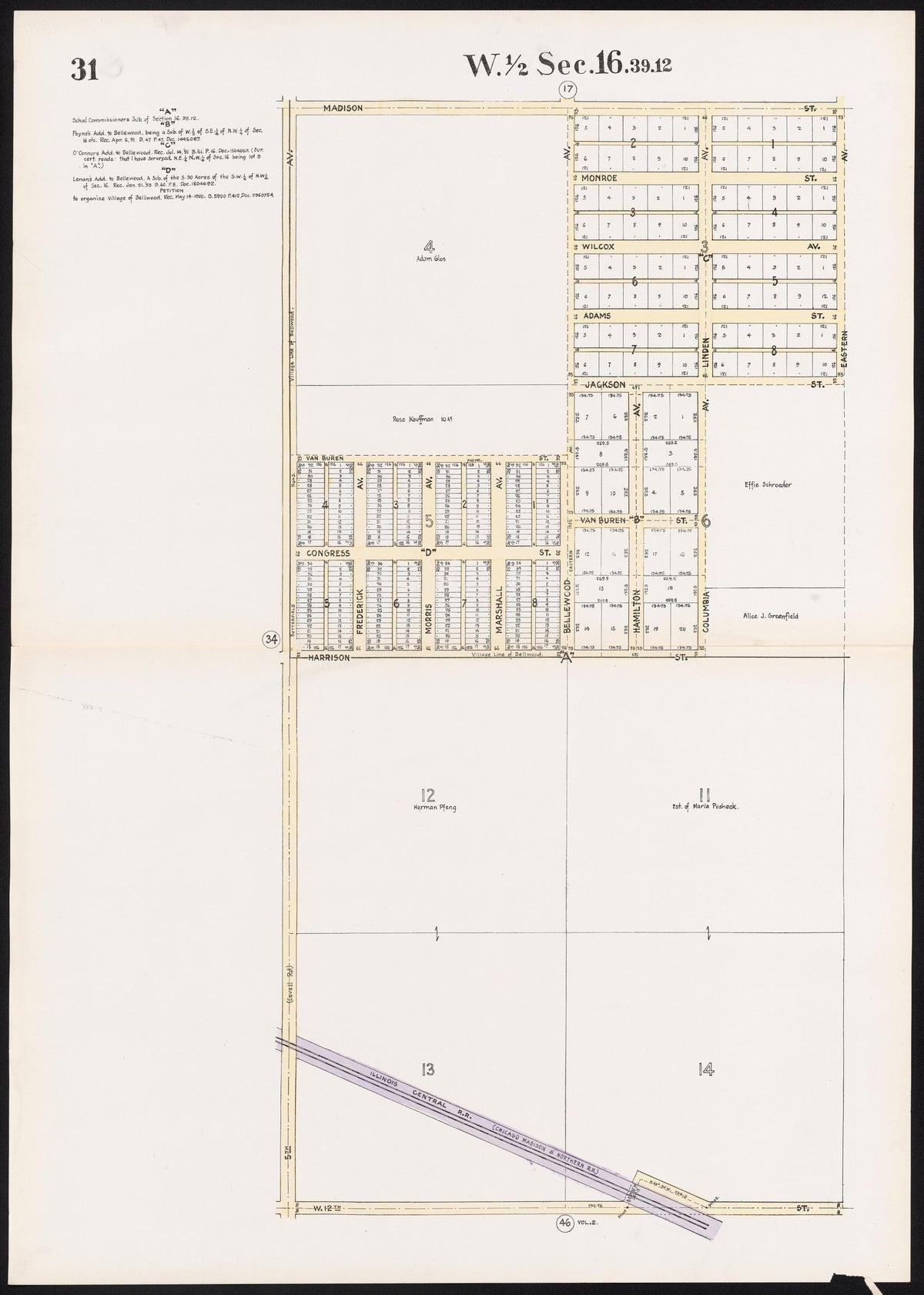 (31) W. 1/2 Sec.16.39.12. from Real Estate Map Publishing Co&