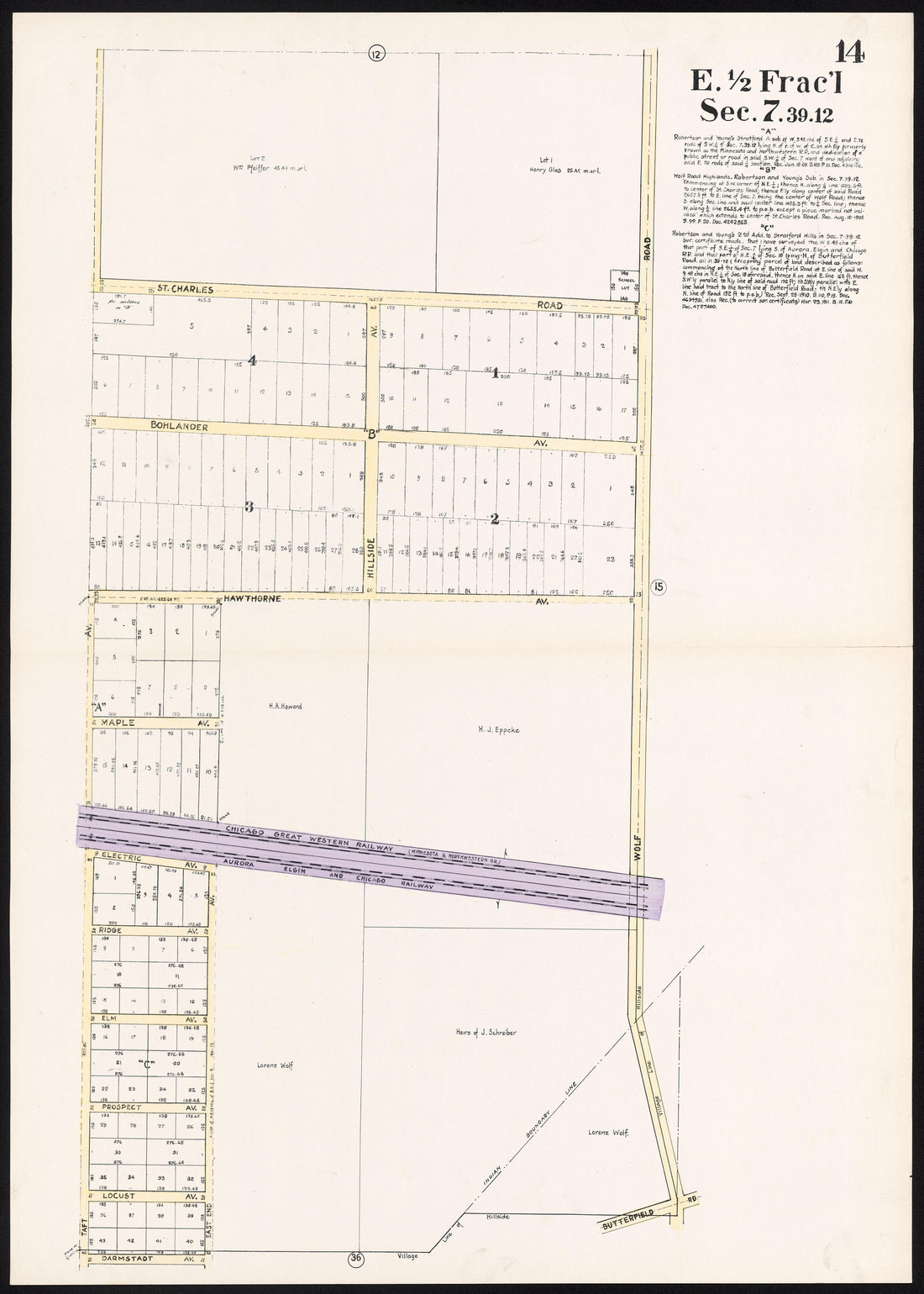 This old map of Illinois, Proviso, Proviso (Township), Township, was created by Real Estate Map Publishing Company in 1914