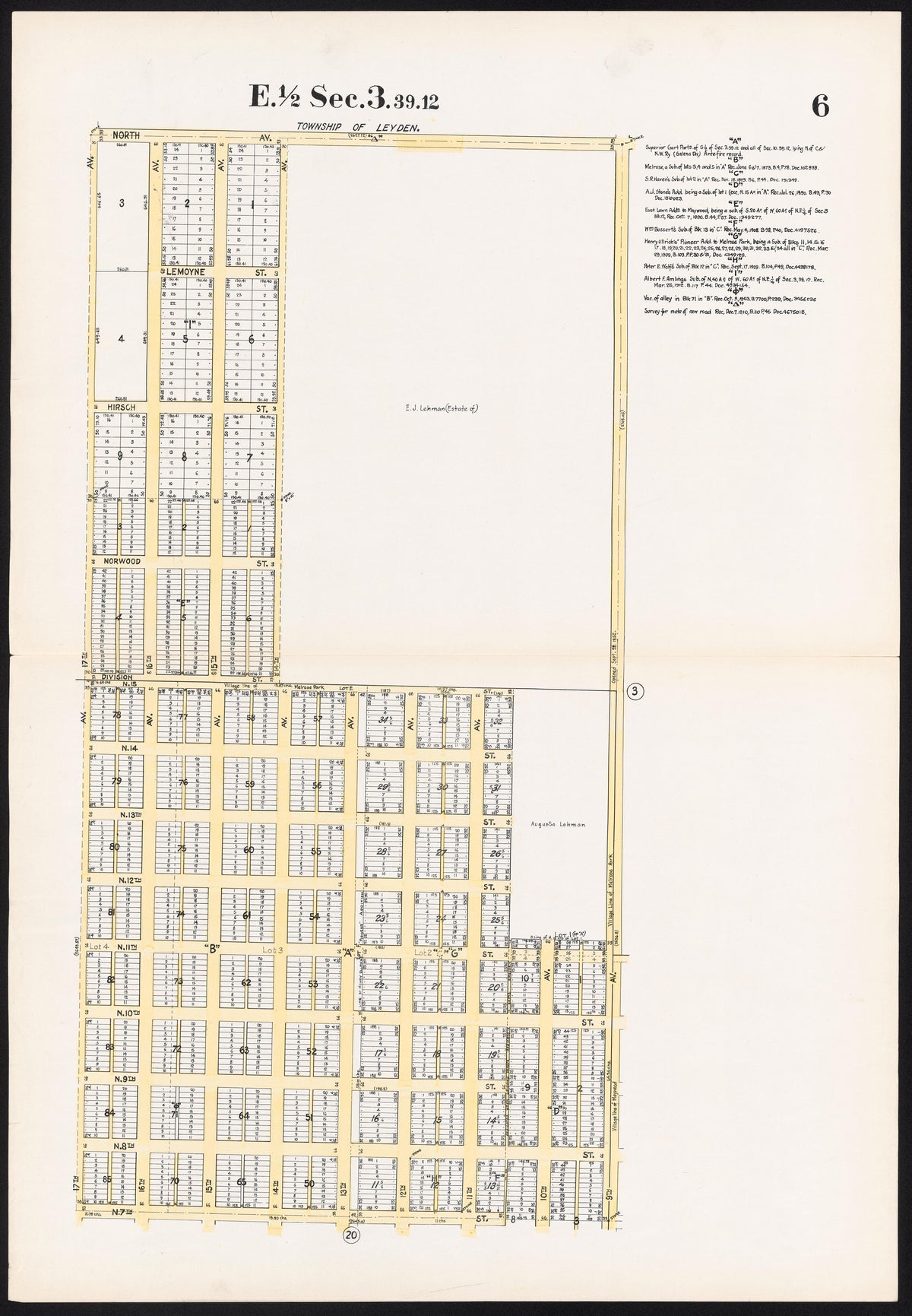 (6) E. 1/2 Sec.3.39.12. from Real Estate Map Publishing Co&