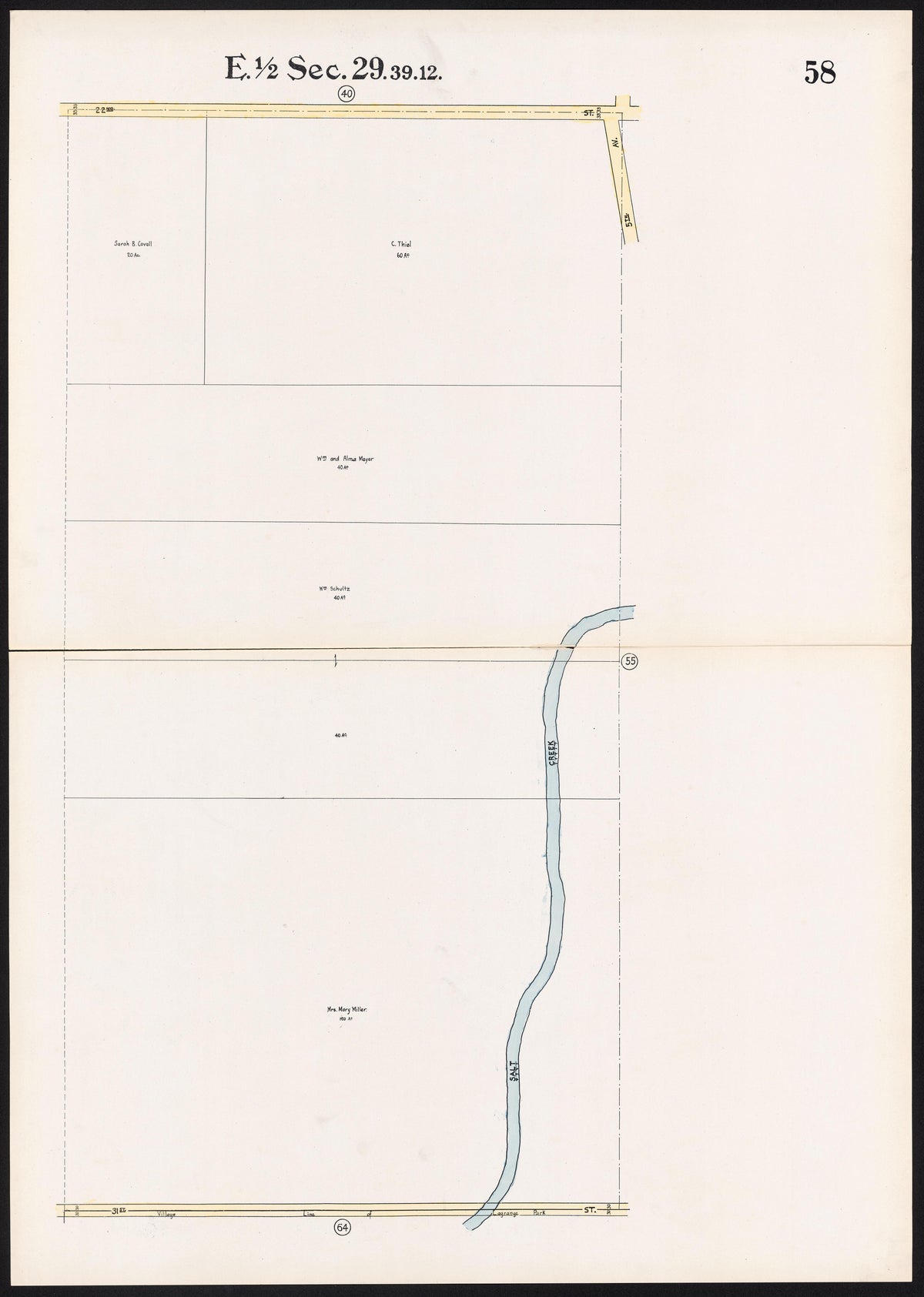 (58) E. 1/2 Sec.29.39.12. from Real Estate Map Publishing Co&