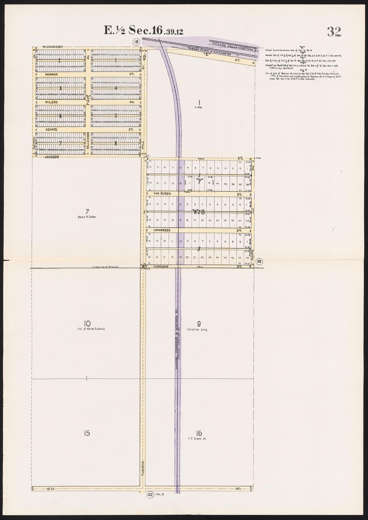 (32) E. 1/2 Sec.16.39.12. from Real Estate Map Publishing Co&