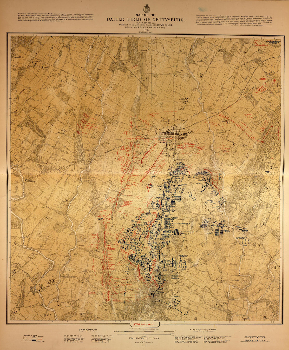 Map of the Battle Field of Gettysburg, Second Day&