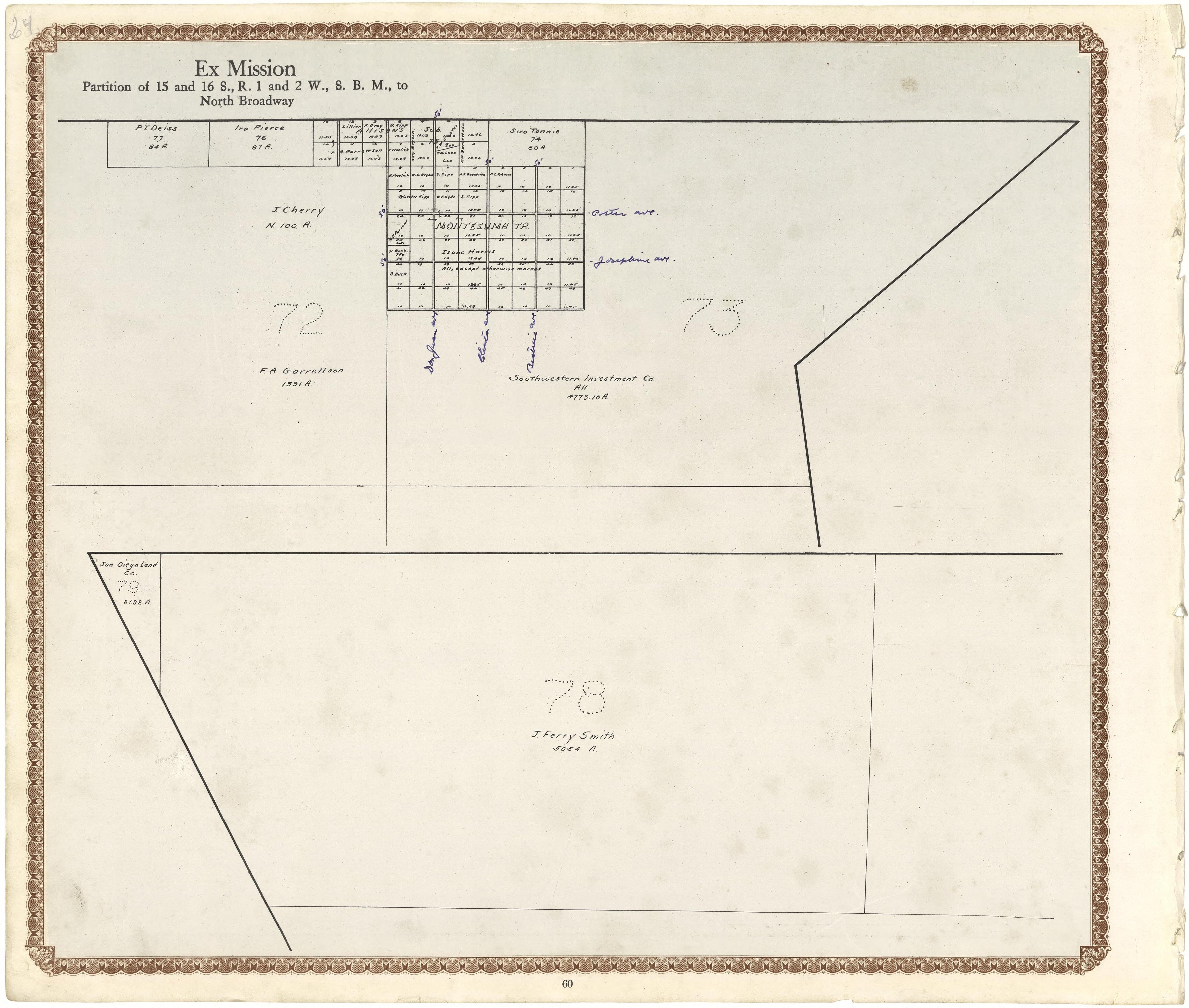 Ex Mission from Plat Book of San Diego County, California 1912 by Relic Map Company