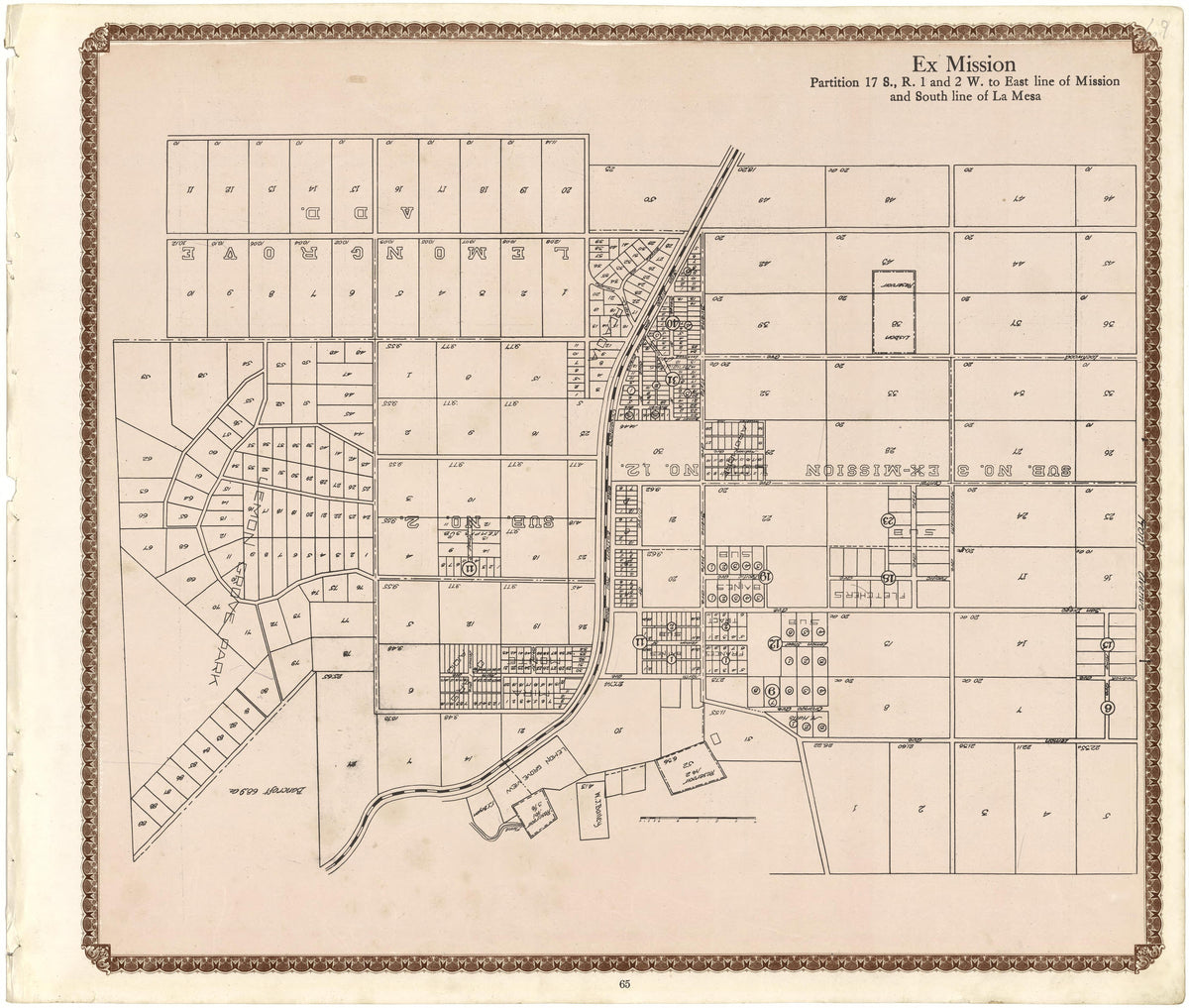 Ex Mission from Plat Book of San Diego County, California 1912 by Relic Map Company