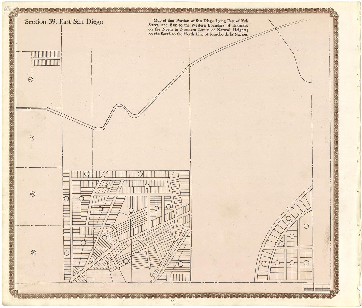 Section 39, East San Diego from Plat Book of San Diego County, California 1912 by Relic Map Company