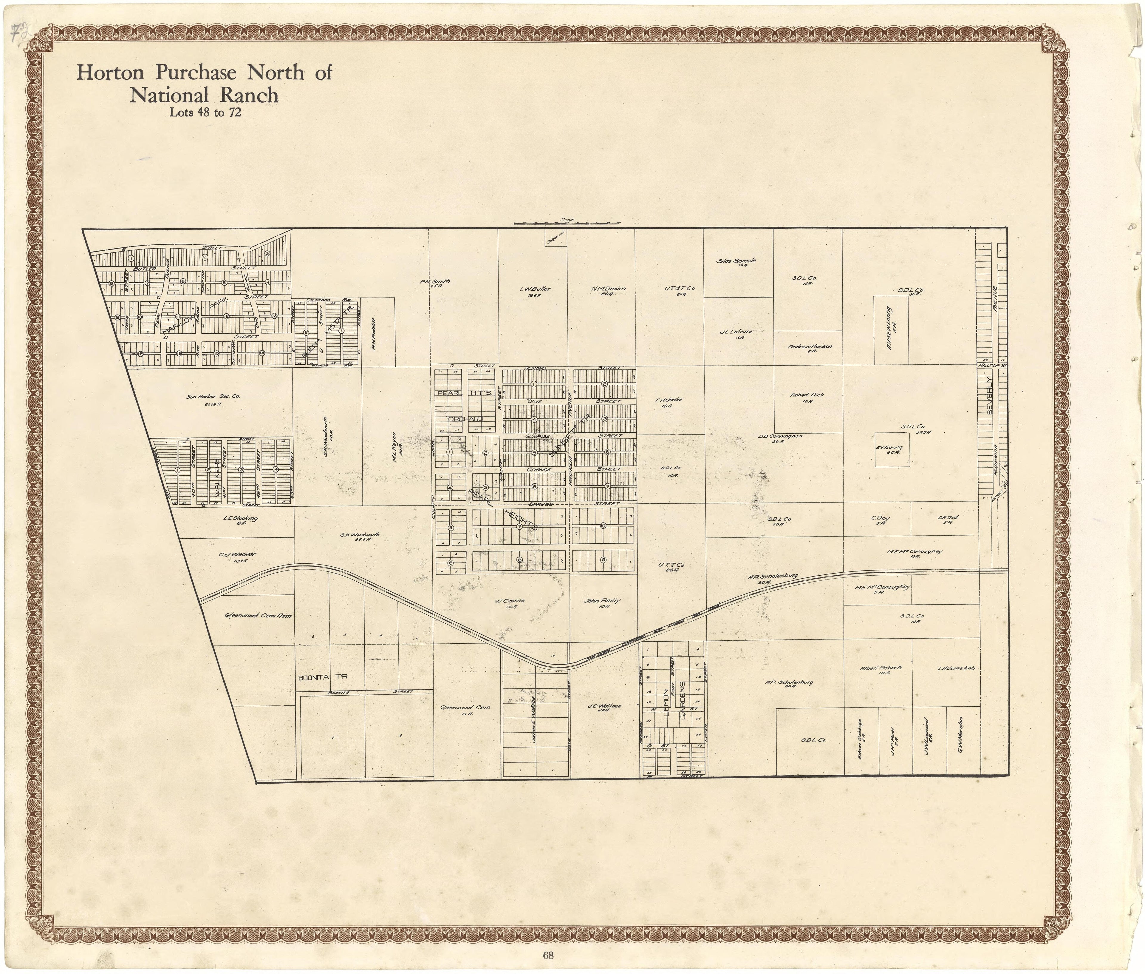 Horton Purchase North of National Ranch from Plat Book of San Diego County, California 1912 by Relic Map Company