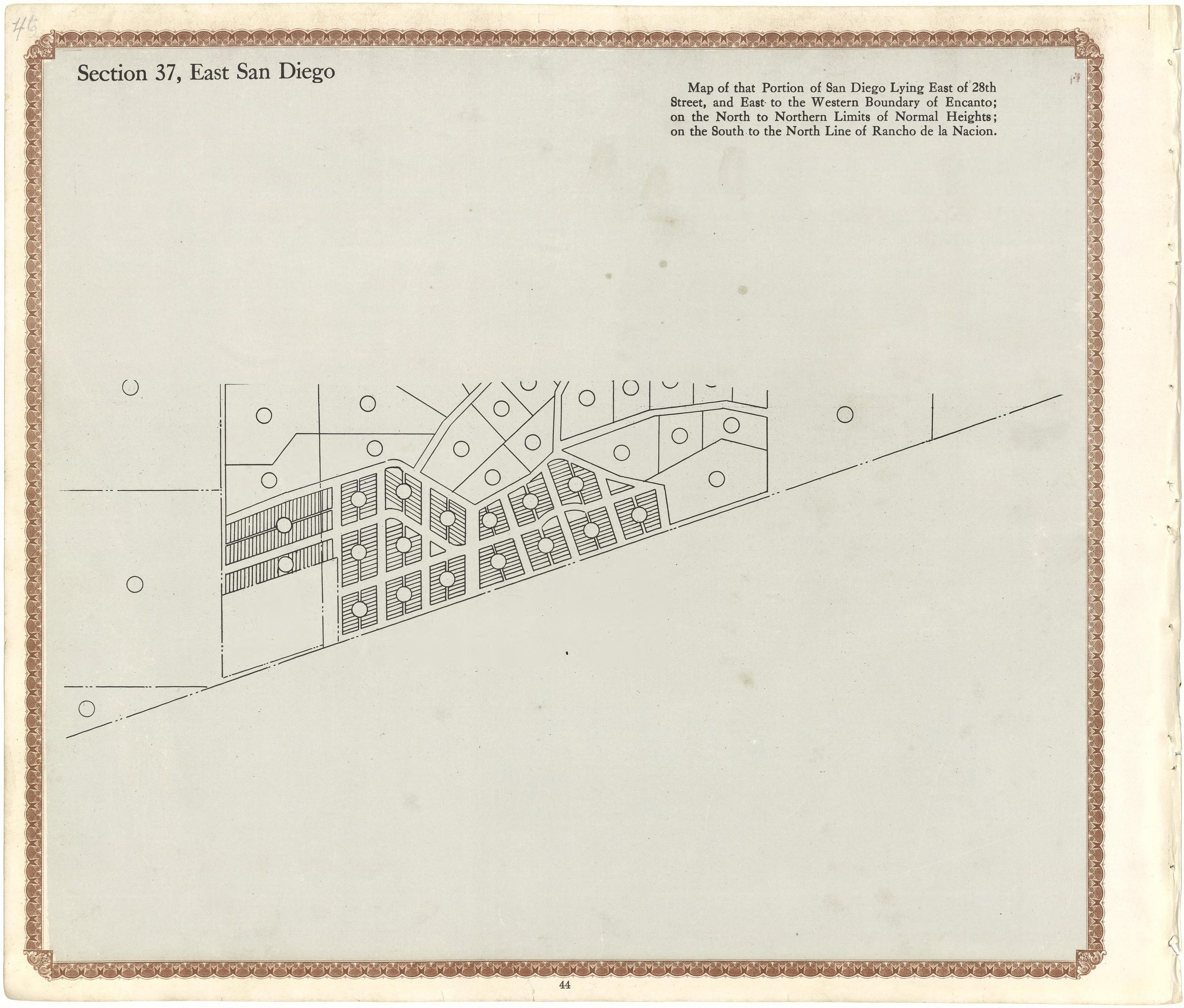 Section 37, East San Diego from Plat Book of San Diego County, California 1912 by Relic Map Company