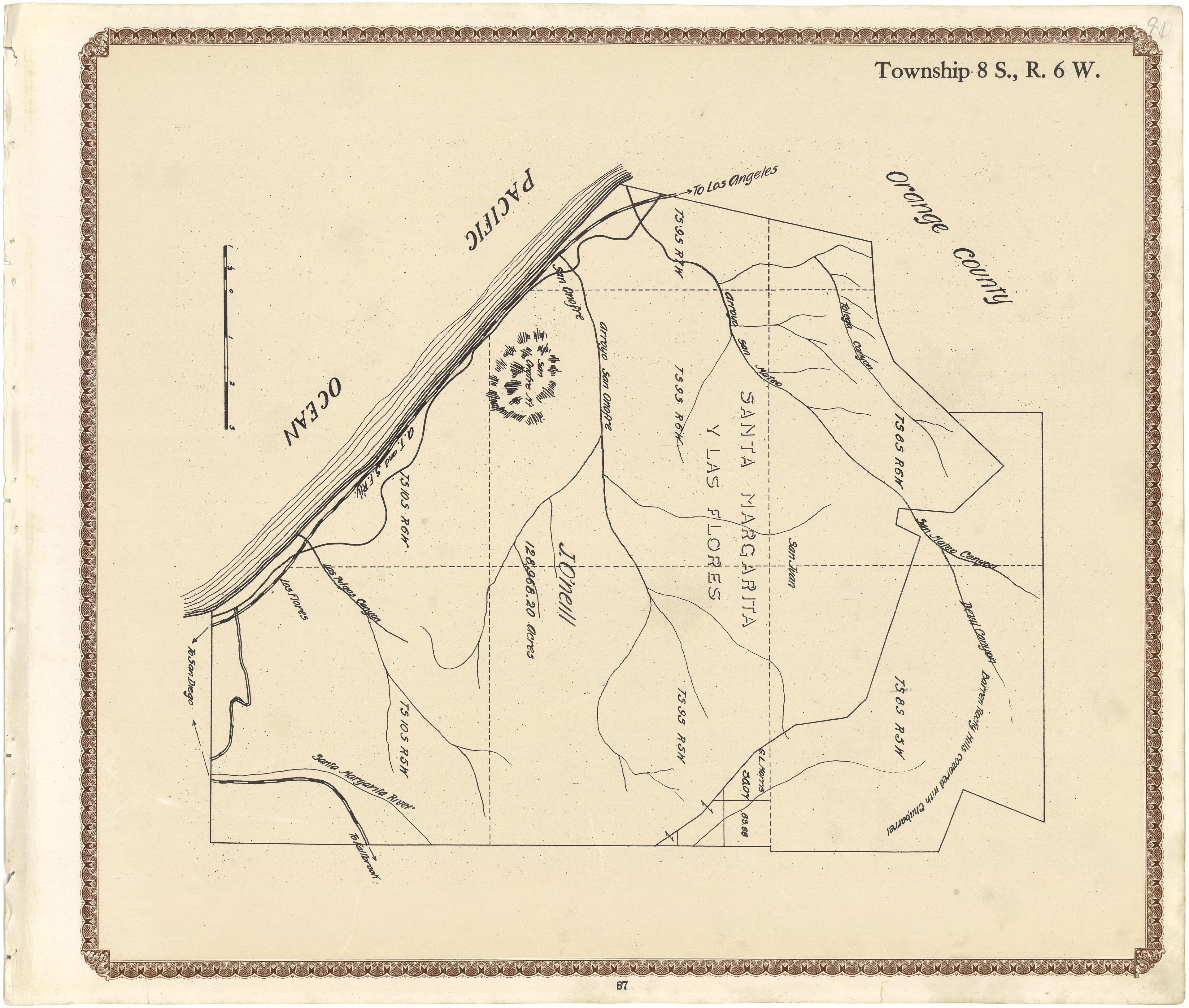 Township 8 S., R. 6 W from Plat Book of San Diego County, California 1912 by Relic Map Company
