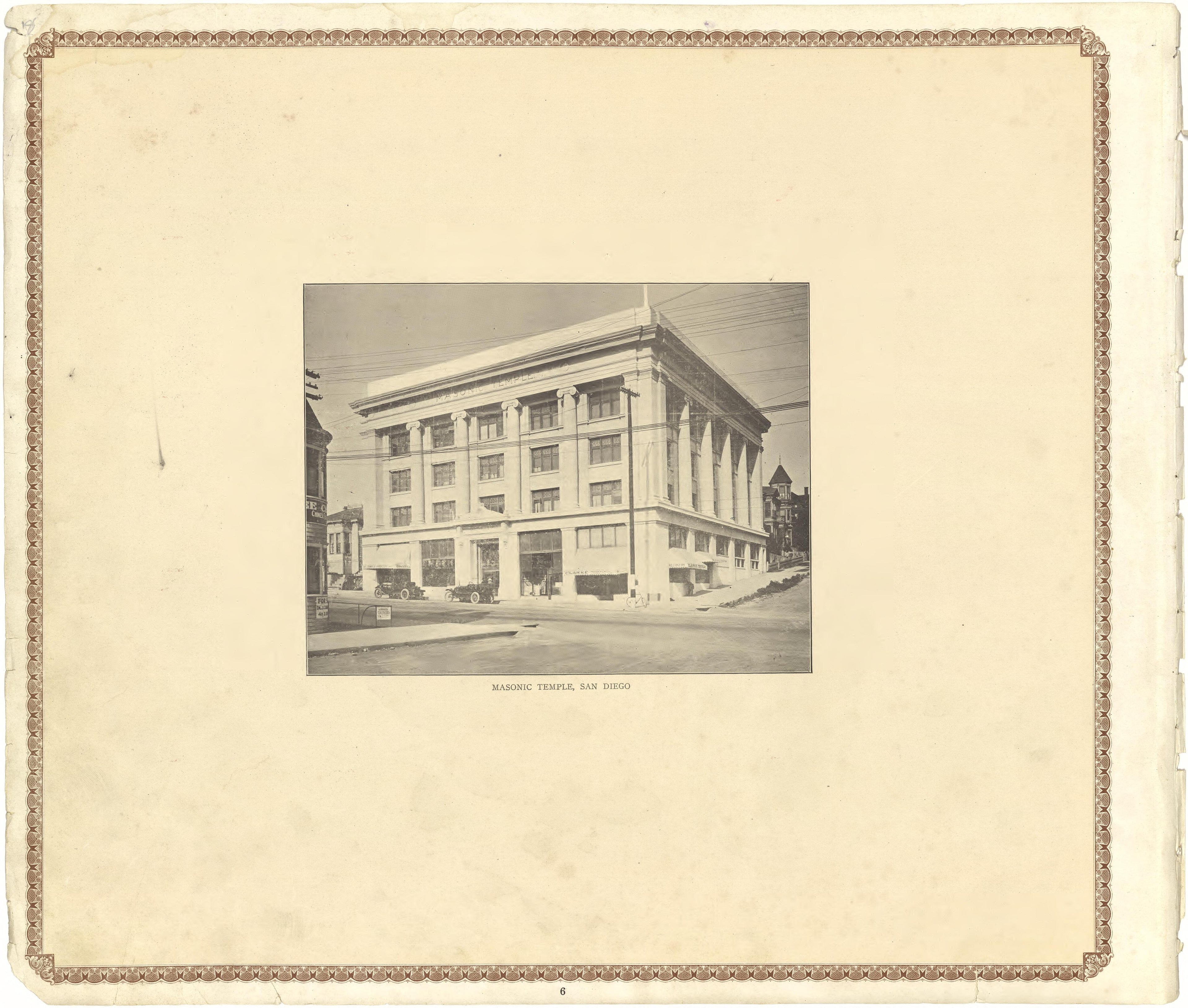Masonic Temple, San Diego from Plat Book of San Diego County, California 1912 by Relic Map Company