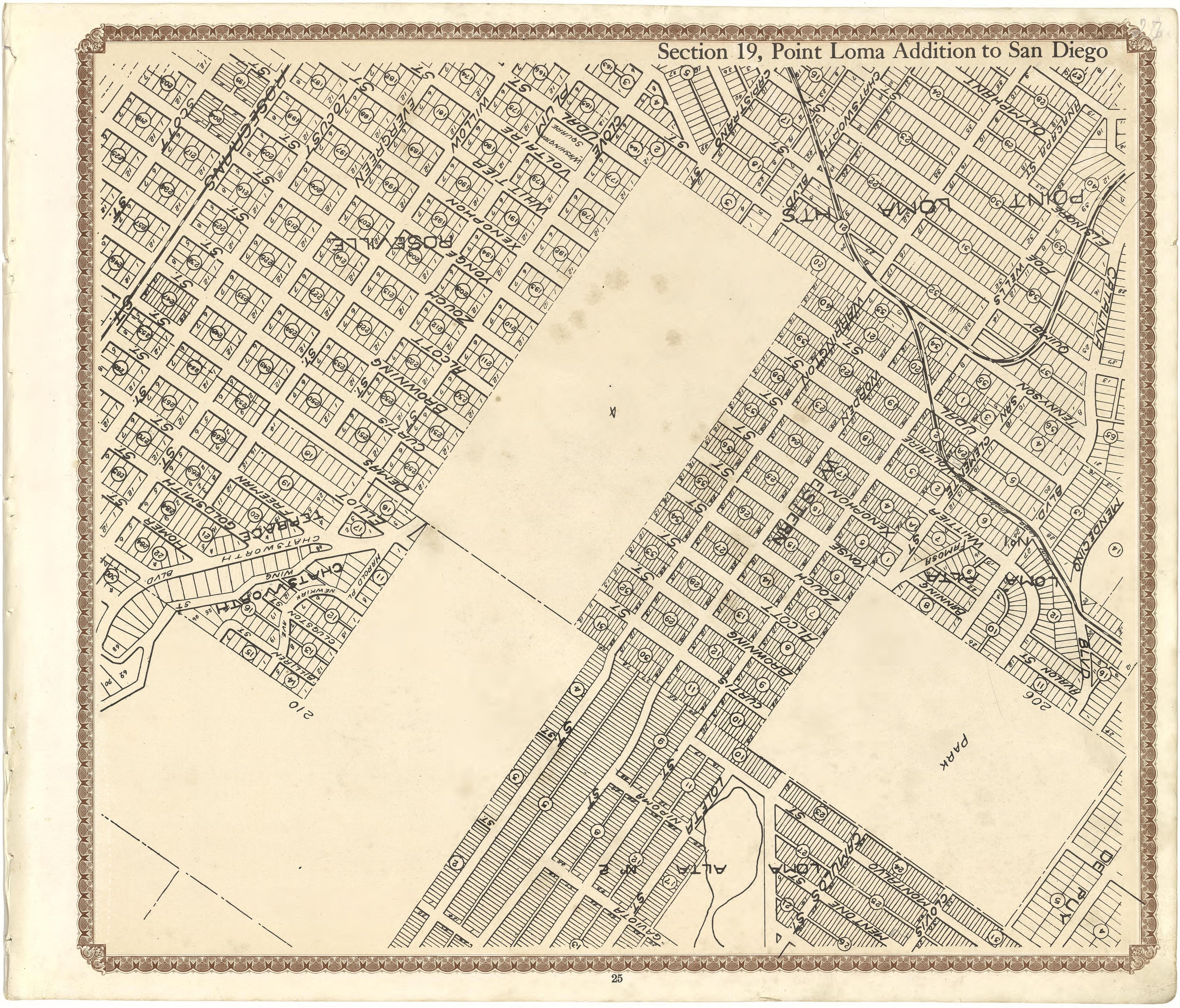 Section 19, Point Loma Addition to San Diego from Plat Book of San Diego County, California 1912 by Relic Map Company