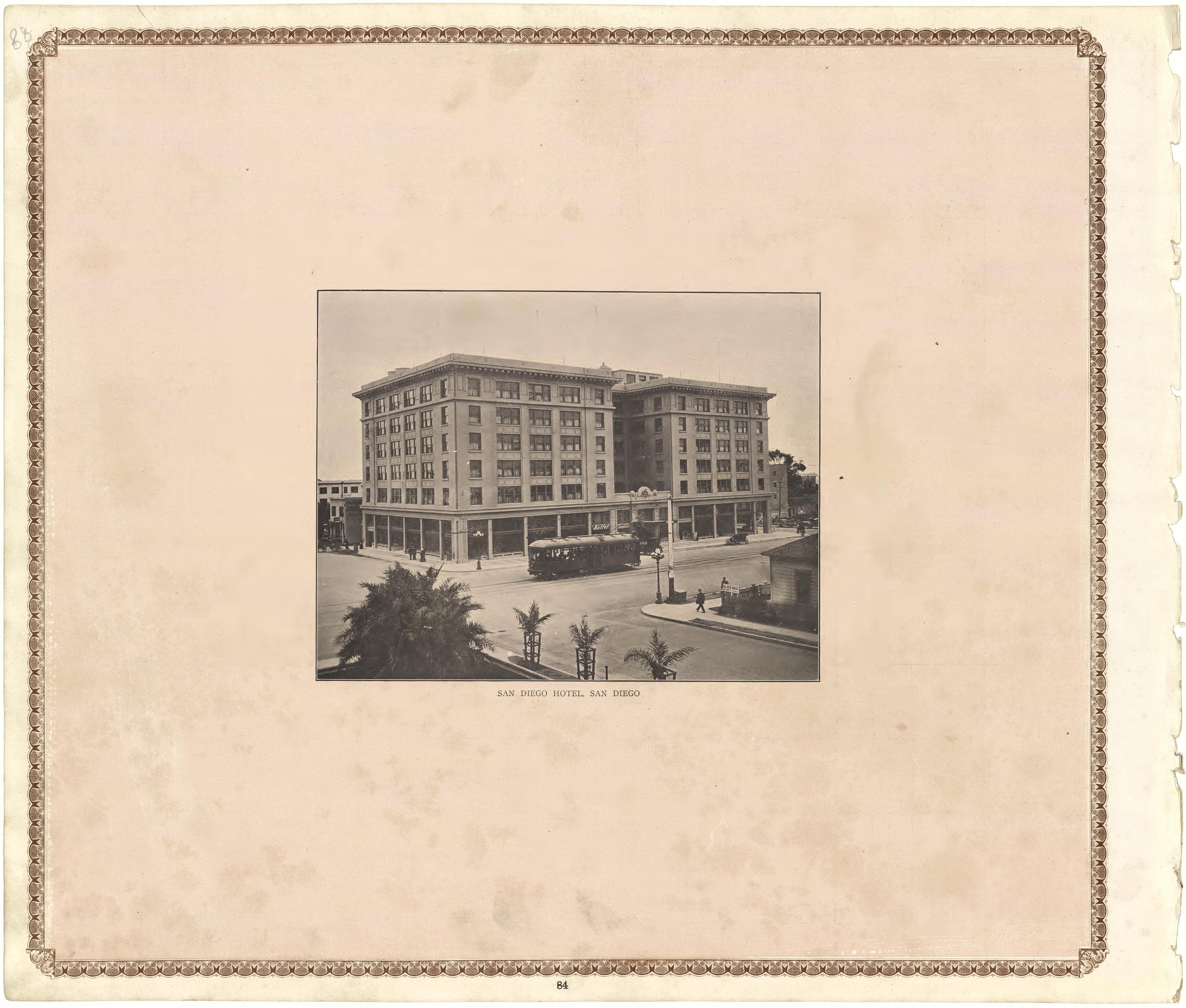 San Diego Hotel, San Diego from Plat Book of San Diego County, California 1912 by Relic Map Company