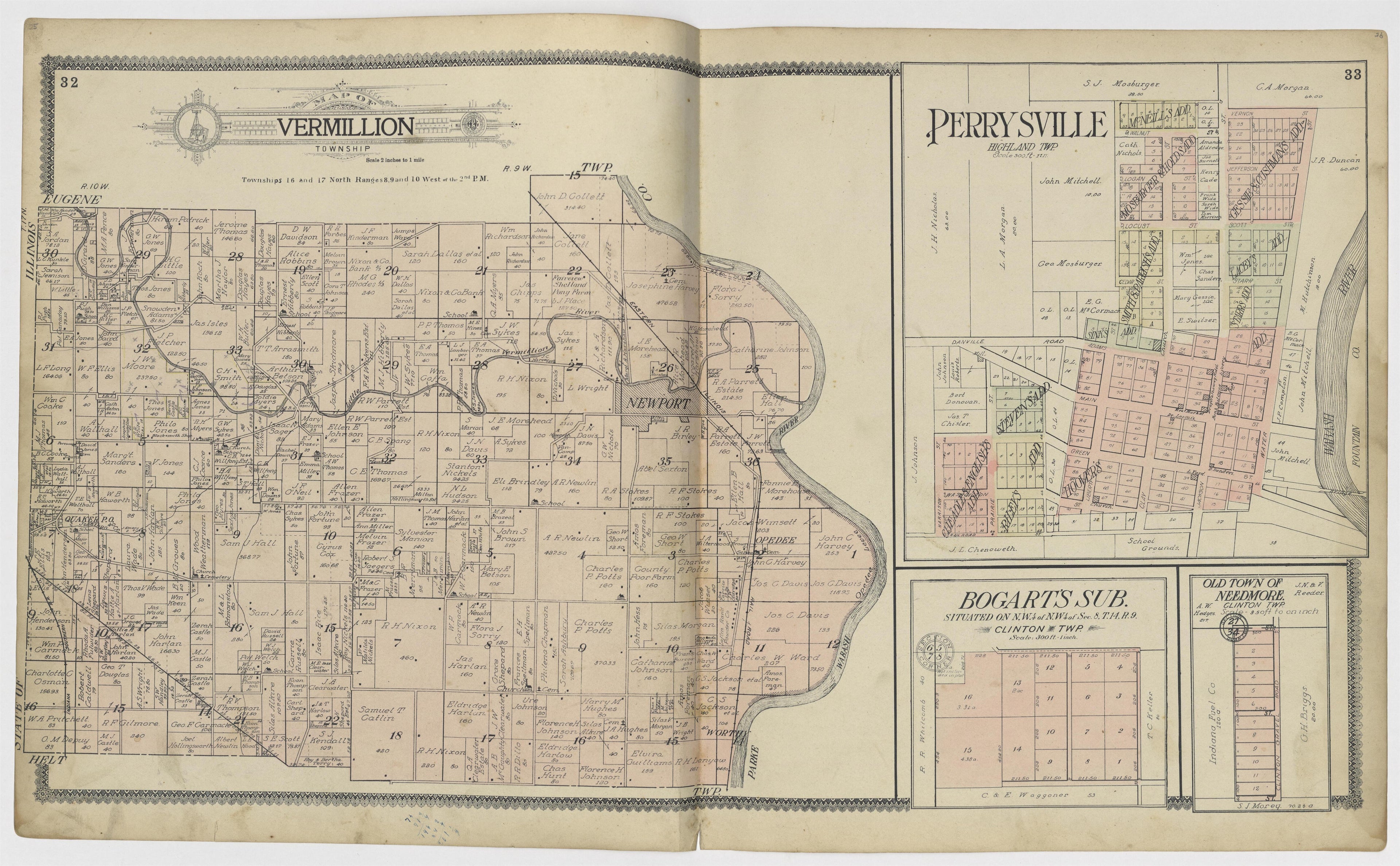 Image 15 of Standard Atlas of Vermillion County, Indiana from Standard Atlas of Vermillion County, Indiana : Including a Plat Book of the Villages, Cities and Townships of the County, Map of the State, United States and World : Patrons Directory, Refe... by Relic Map Company