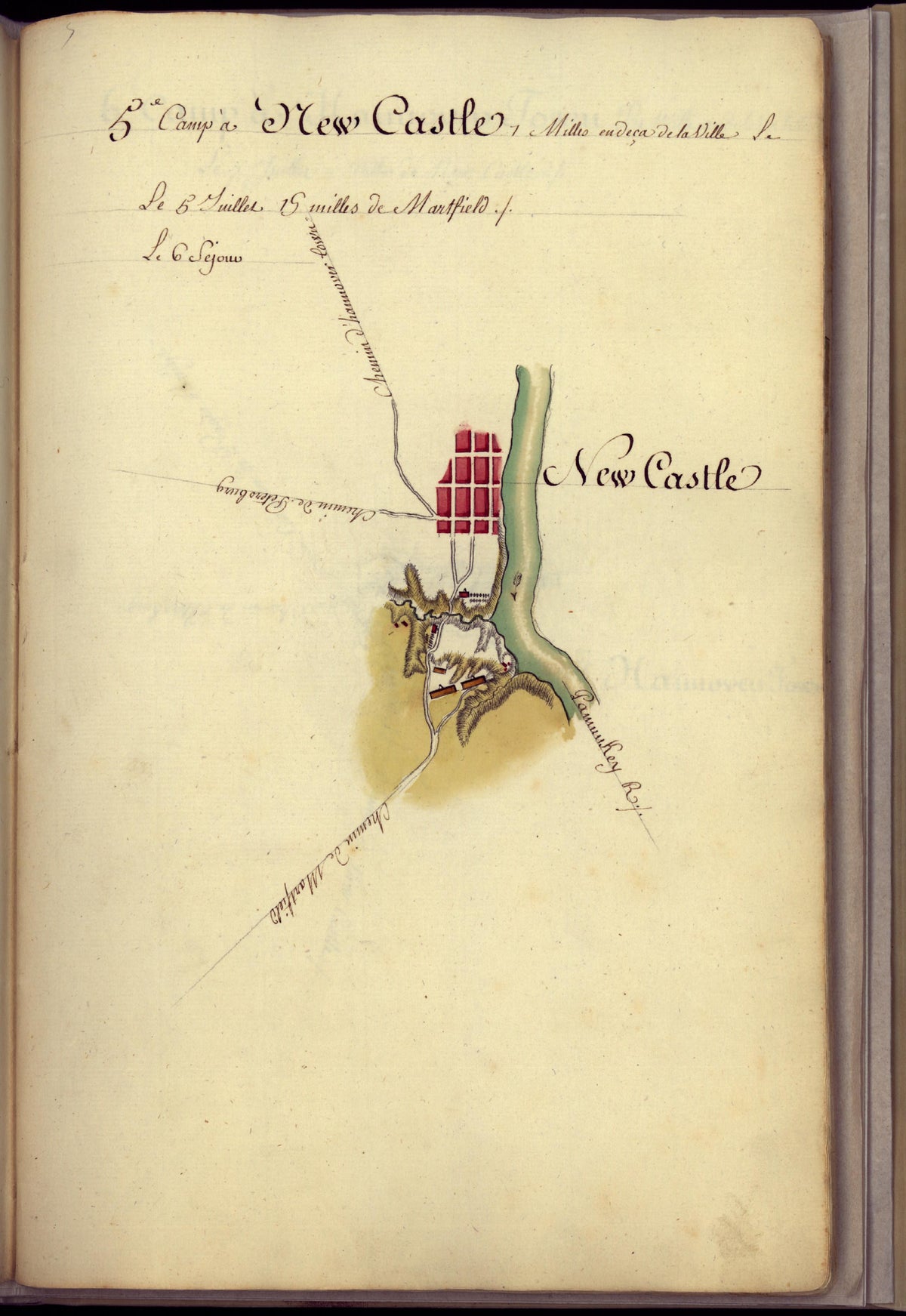 Camp a New Castle from Amérique Campagne 1782 by Relic Map Company