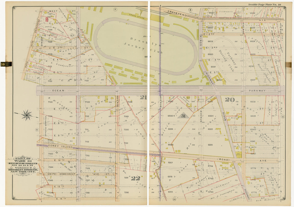 Image 24 of Atlas of the Brooklyn Borough of the City of New York : Originally Kings County, Complete In Three Volumes : Based Upon Official Maps and Plans On File In the Various City Offices In the Municipal Building and Registers Office (Hall of Rec... by Relic Map Company