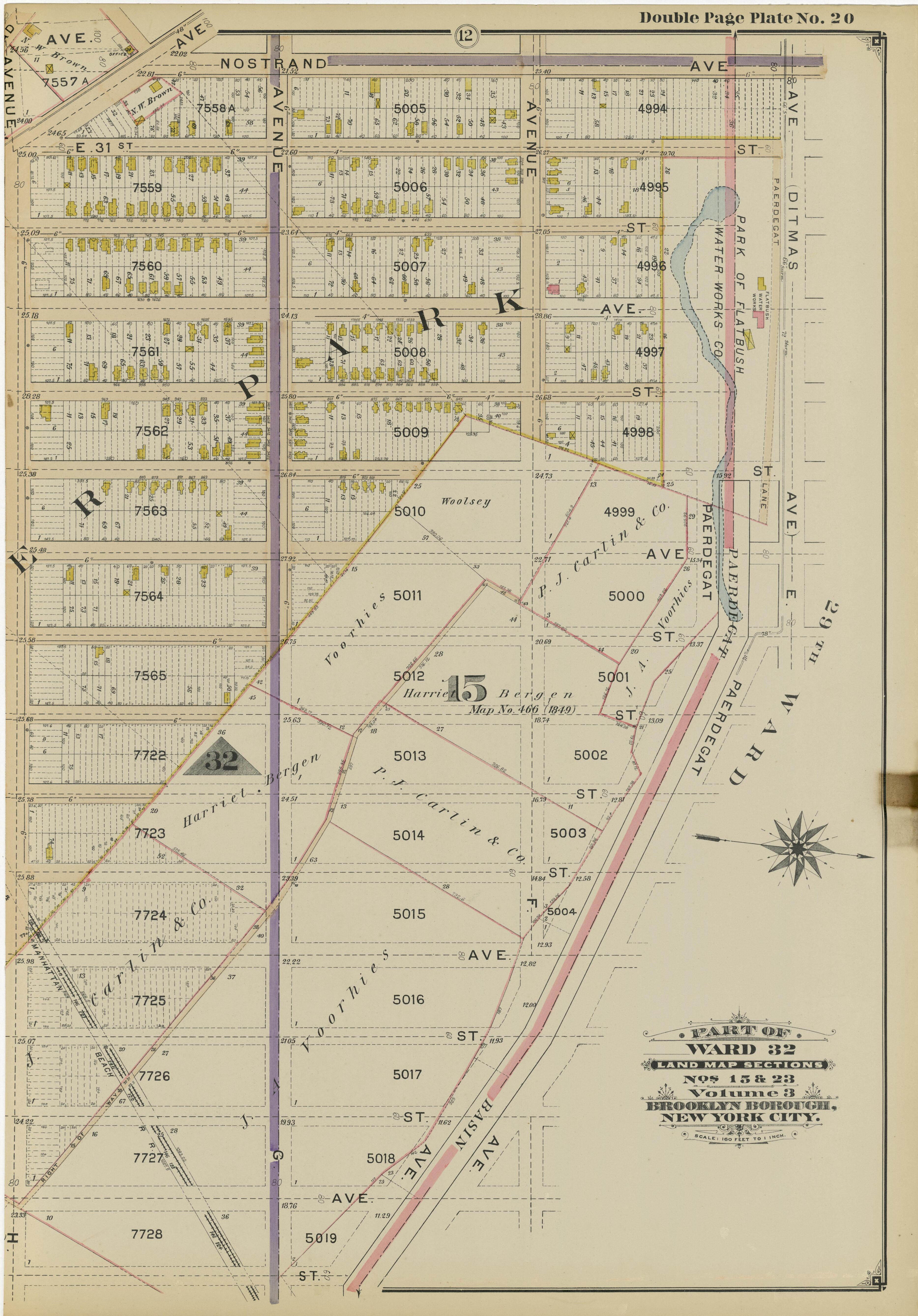 Image 45 of Atlas of the Brooklyn Borough of the City of New York : Originally Kings County, Complete In Three Volumes : Based Upon Official Maps and Plans On File In the Various City Offices In the Municipal Building and Registers Office (Hall of Rec... by Relic Map Company
