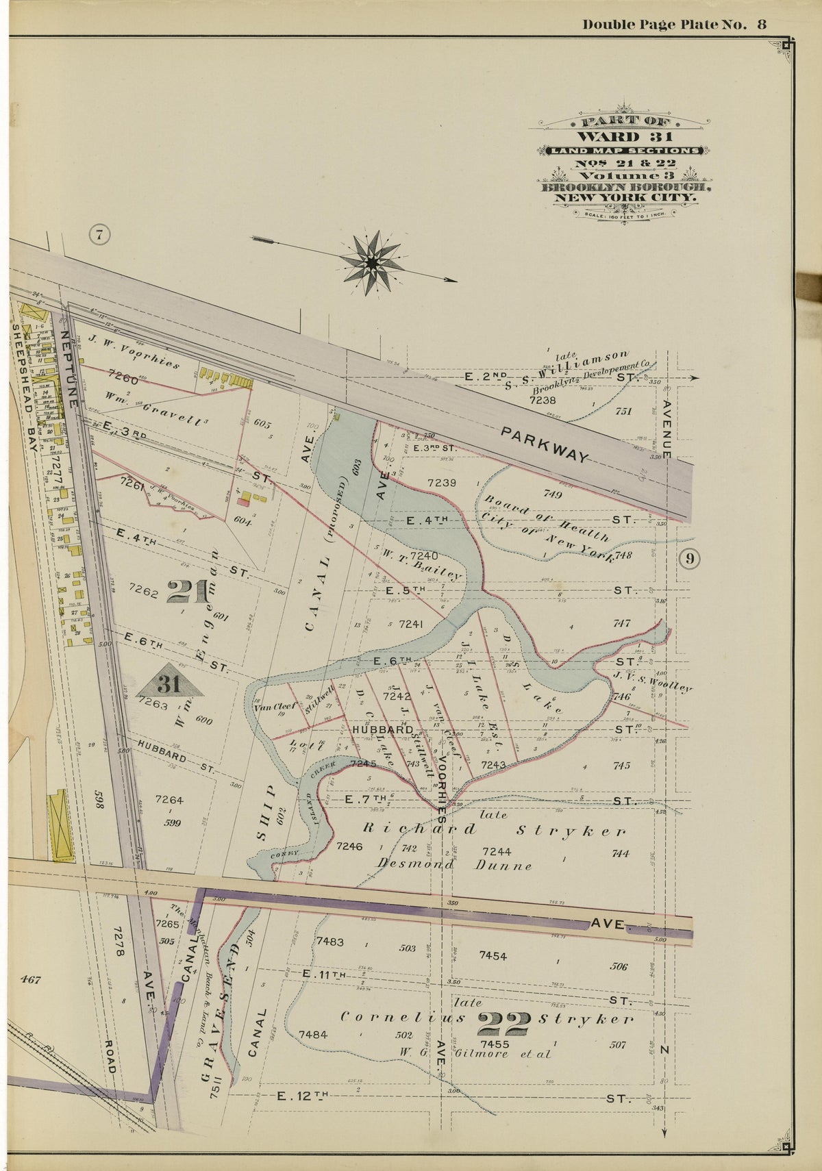 Image 21 of Atlas of the Brooklyn Borough of the City of New York : Originally Kings County, Complete In Three Volumes : Based Upon Official Maps and Plans On File In the Various City Offices In the Municipal Building and Registers Office (Hall of Rec... by Relic Map Company