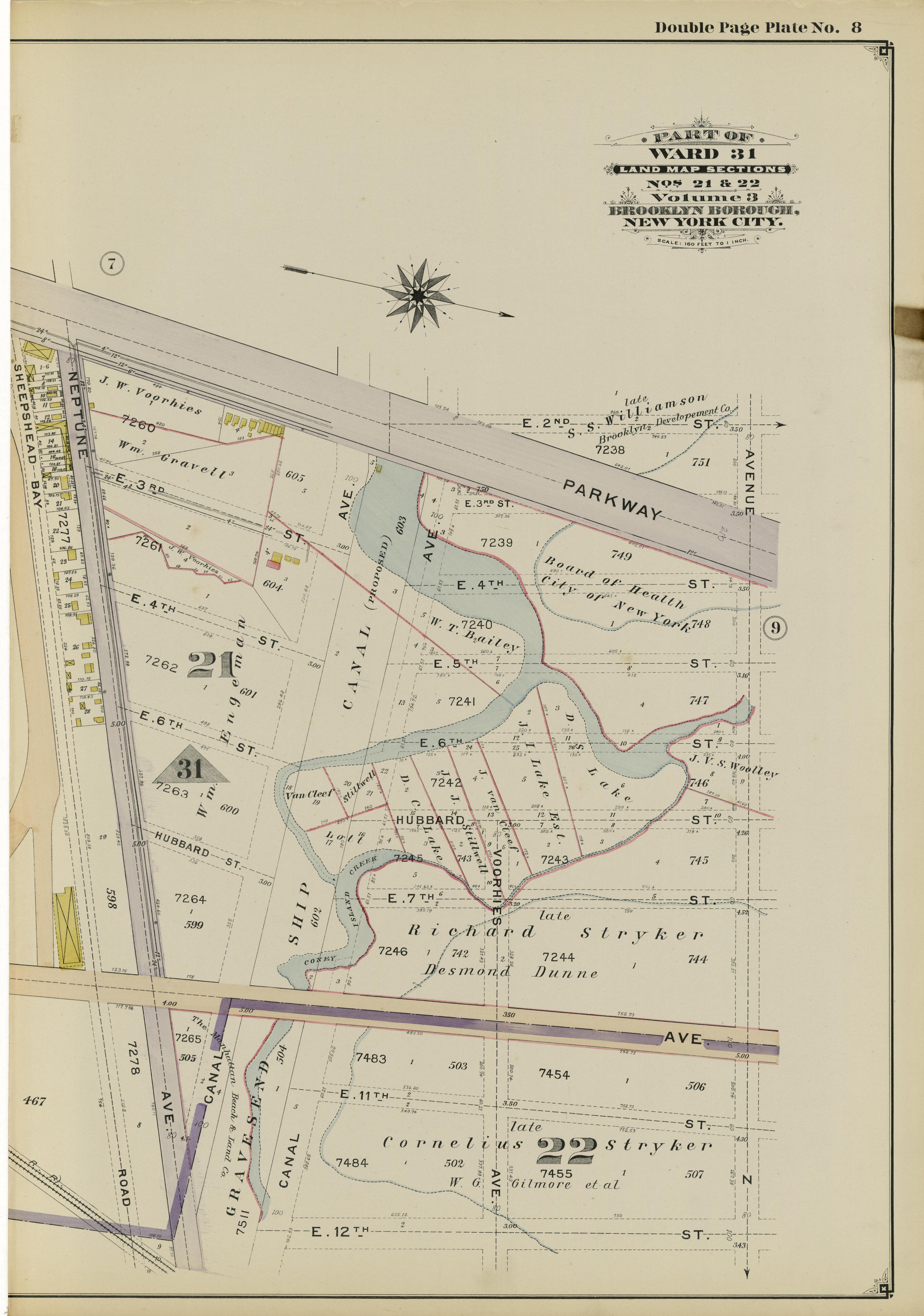 Image 21 of Atlas of the Brooklyn Borough of the City of New York : Originally Kings County, Complete In Three Volumes : Based Upon Official Maps and Plans On File In the Various City Offices In the Municipal Building and Registers Office (Hall of Rec... by Relic Map Company