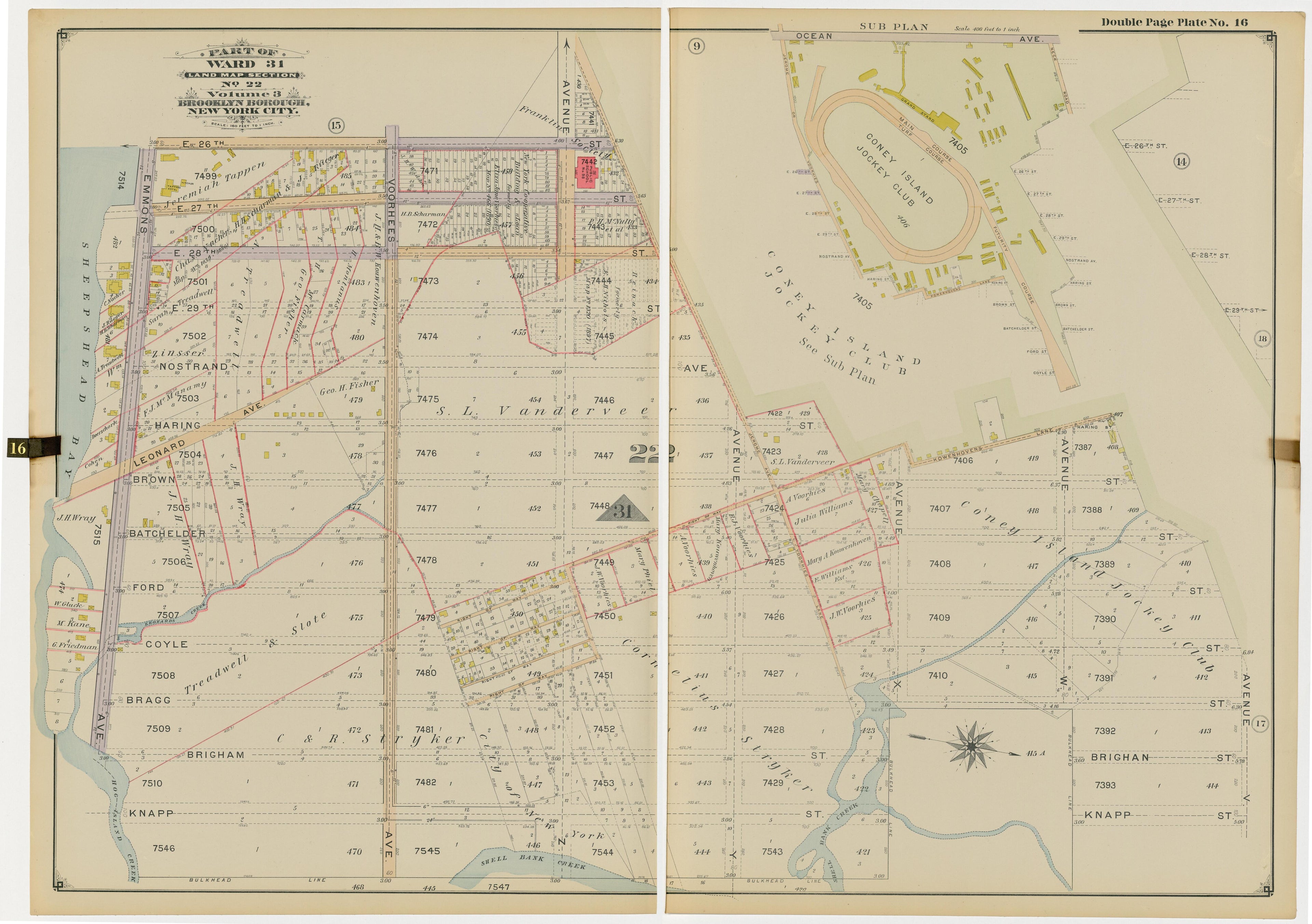 Image 36 of Atlas of the Brooklyn Borough of the City of New York : Originally Kings County, Complete In Three Volumes : Based Upon Official Maps and Plans On File In the Various City Offices In the Municipal Building and Registers Office (Hall of Rec... by Relic Map Company