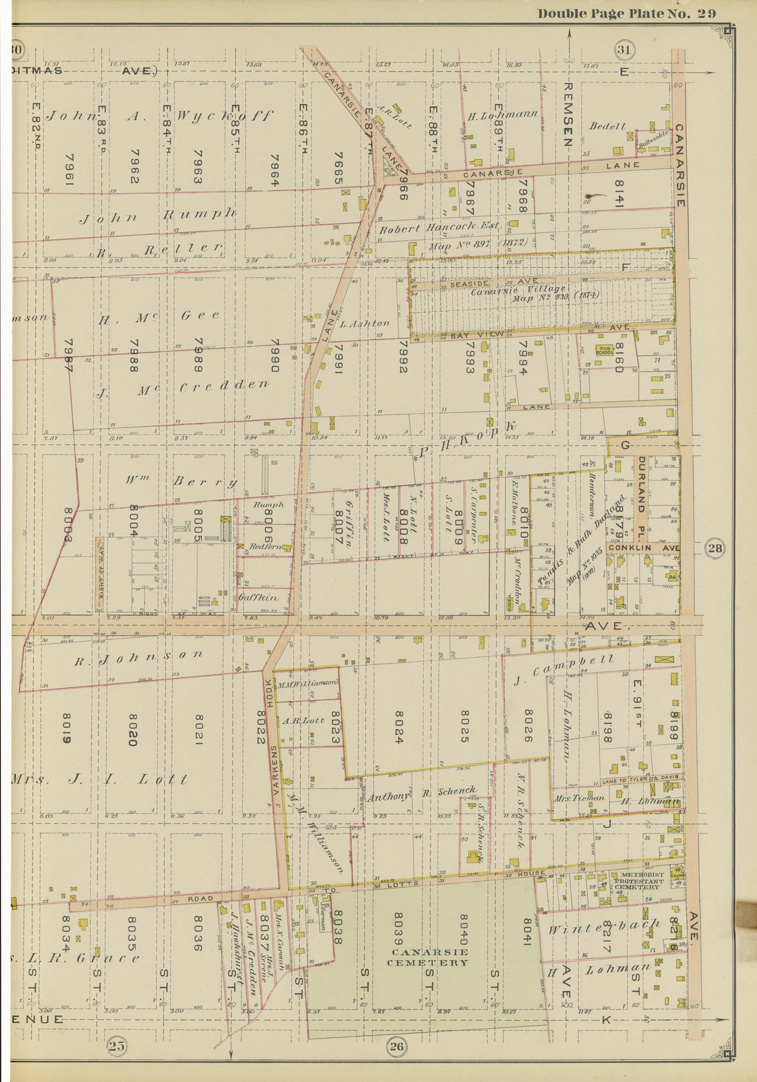Image 63 of Atlas of the Brooklyn Borough of the City of New York : Originally Kings County, Complete In Three Volumes : Based Upon Official Maps and Plans On File In the Various City Offices In the Municipal Building and Registers Office (Hall of Rec... by Relic Map Company