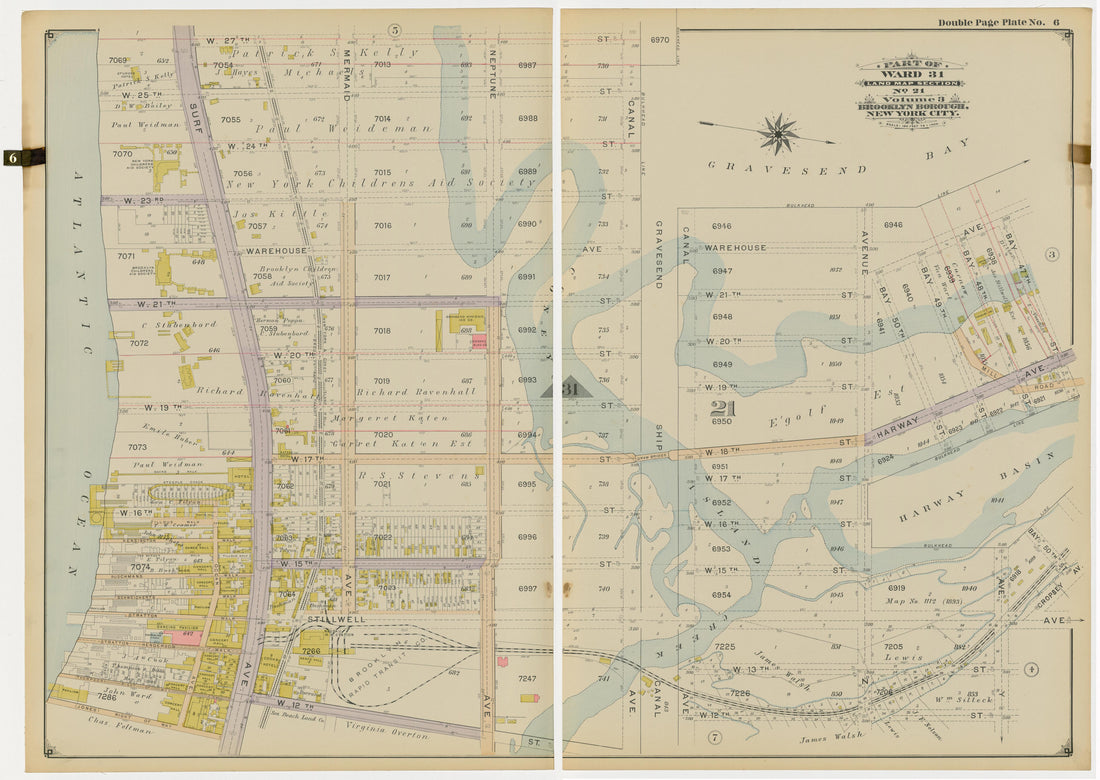 Image 16 of Atlas of the Brooklyn Borough of the City of New York : Originally Kings County, Complete In Three Volumes : Based Upon Official Maps and Plans On File In the Various City Offices In the Municipal Building and Registers Office (Hall of Rec... by Relic Map Company