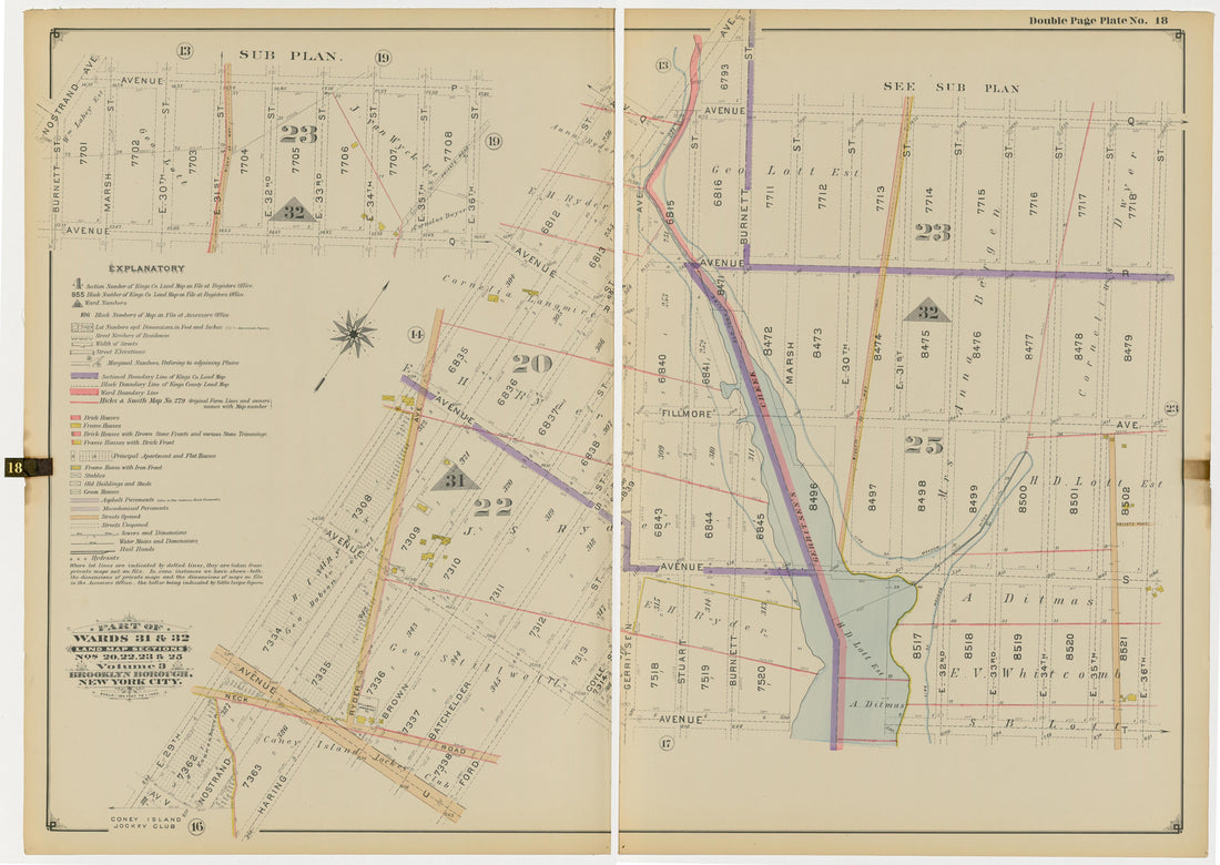 Image 40 of Atlas of the Brooklyn Borough of the City of New York : Originally Kings County, Complete In Three Volumes : Based Upon Official Maps and Plans On File In the Various City Offices In the Municipal Building and Registers Office (Hall of Rec... by Relic Map Company