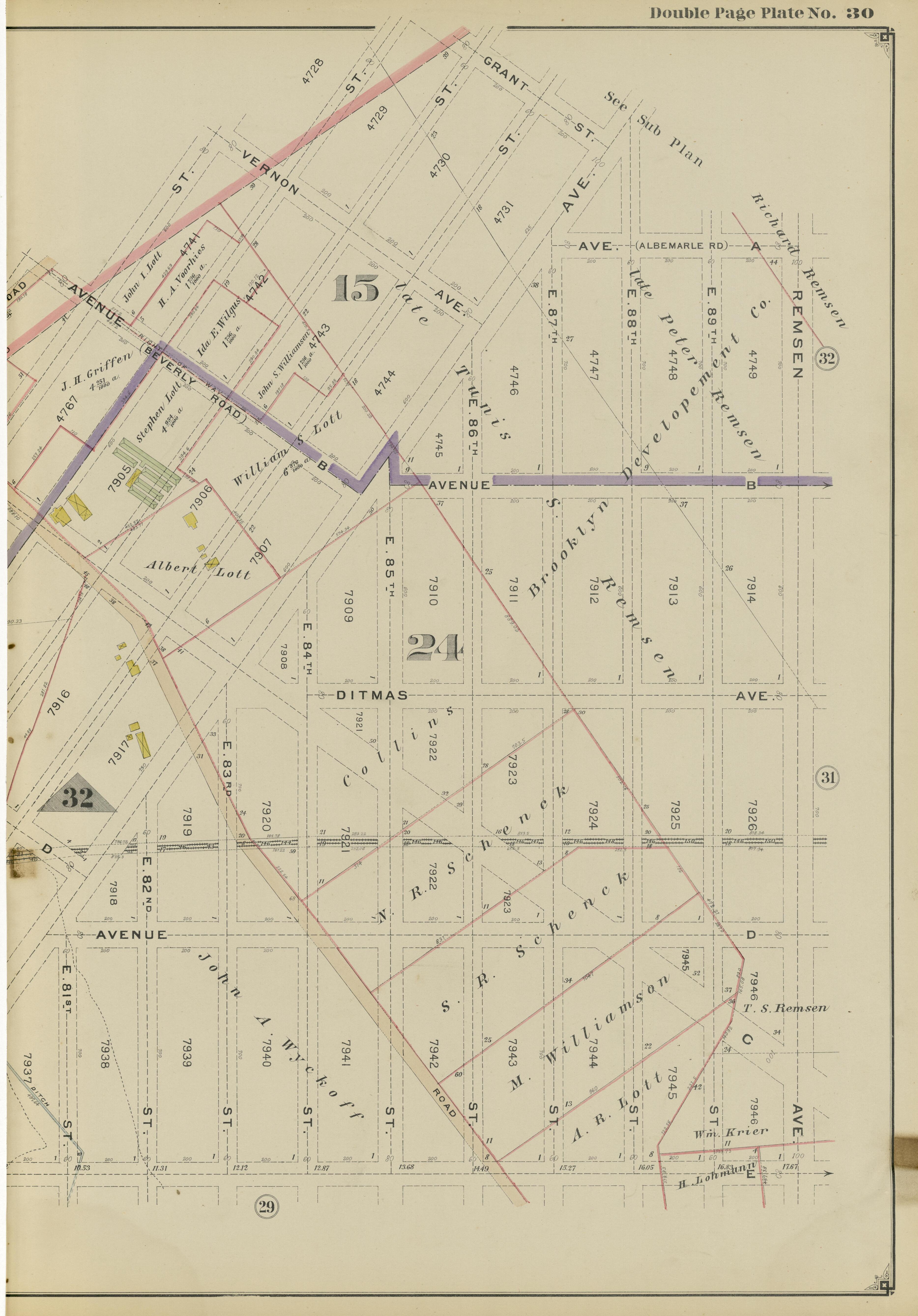 Image 65 of Atlas of the Brooklyn Borough of the City of New York : Originally Kings County, Complete In Three Volumes : Based Upon Official Maps and Plans On File In the Various City Offices In the Municipal Building and Registers Office (Hall of Rec... by Relic Map Company