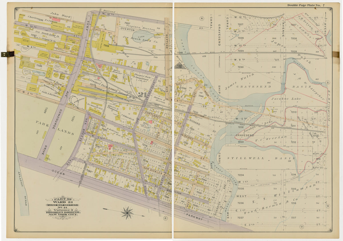 Image 18 of Atlas of the Brooklyn Borough of the City of New York : Originally Kings County, Complete In Three Volumes : Based Upon Official Maps and Plans On File In the Various City Offices In the Municipal Building and Registers Office (Hall of Rec... by Relic Map Company