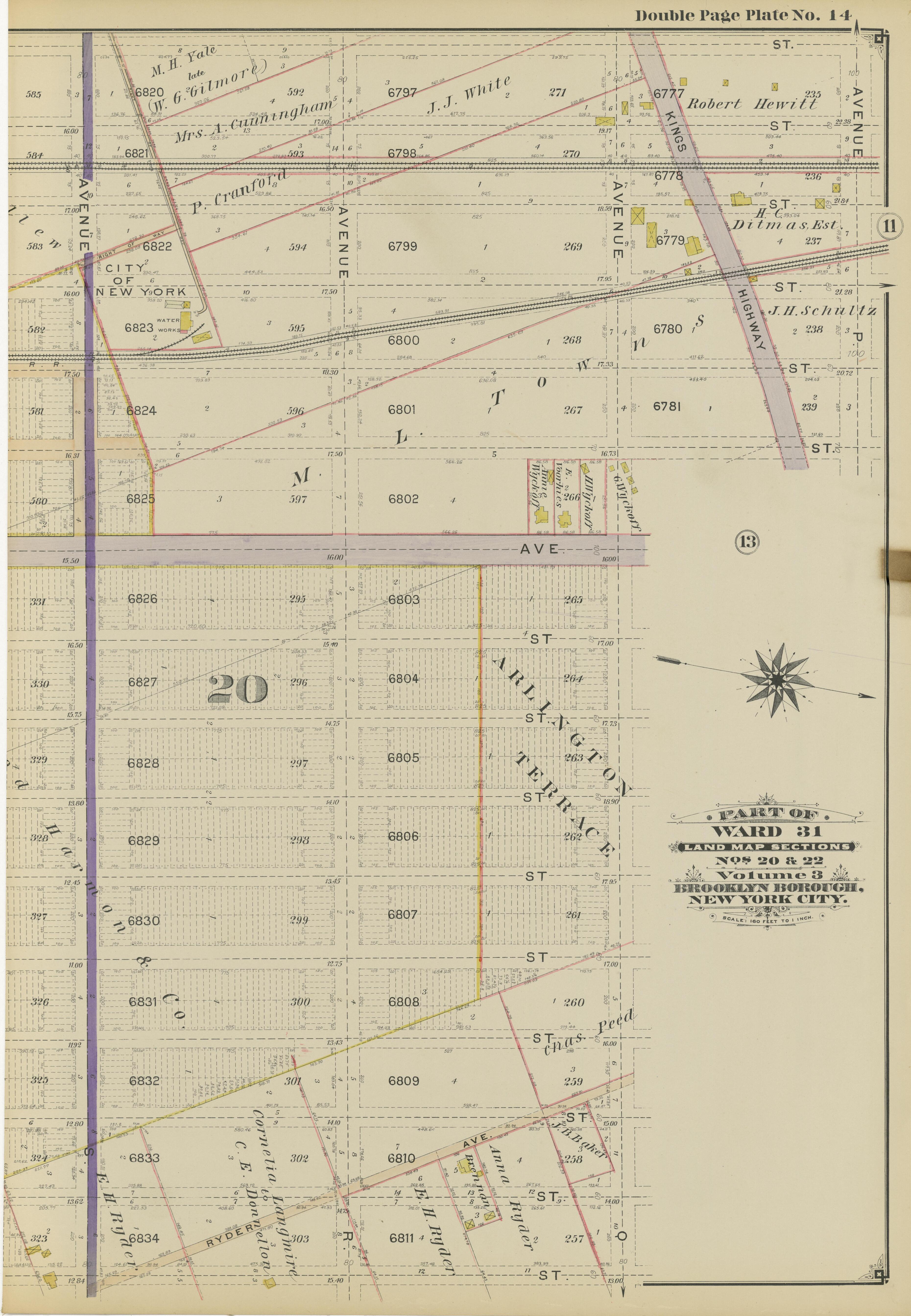 Image 33 of Atlas of the Brooklyn Borough of the City of New York : Originally Kings County, Complete In Three Volumes : Based Upon Official Maps and Plans On File In the Various City Offices In the Municipal Building and Registers Office (Hall of Rec... by Relic Map Company