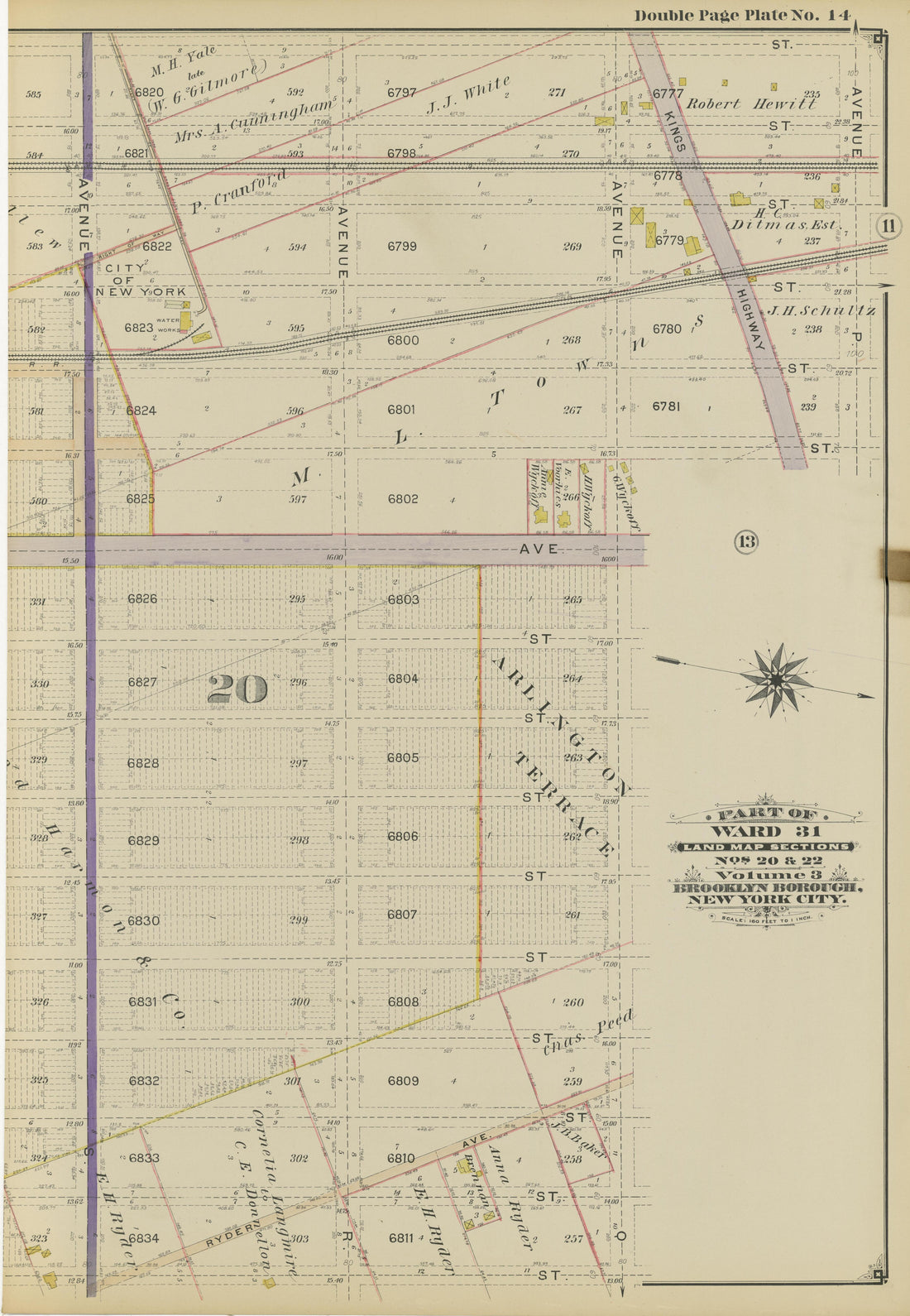 This old map of Brooklyn, New York, New York (State), was created by Balliet & Volk|Hyde & Company|Ullitz, Hugo in 1899