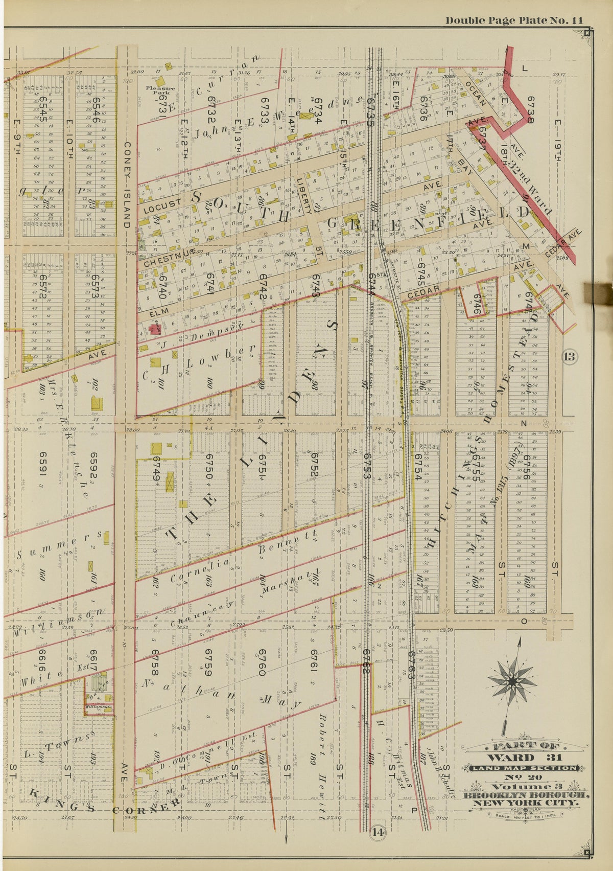 Image 27 of Atlas of the Brooklyn Borough of the City of New York : Originally Kings County, Complete In Three Volumes : Based Upon Official Maps and Plans On File In the Various City Offices In the Municipal Building and Registers Office (Hall of Rec... by Relic Map Company