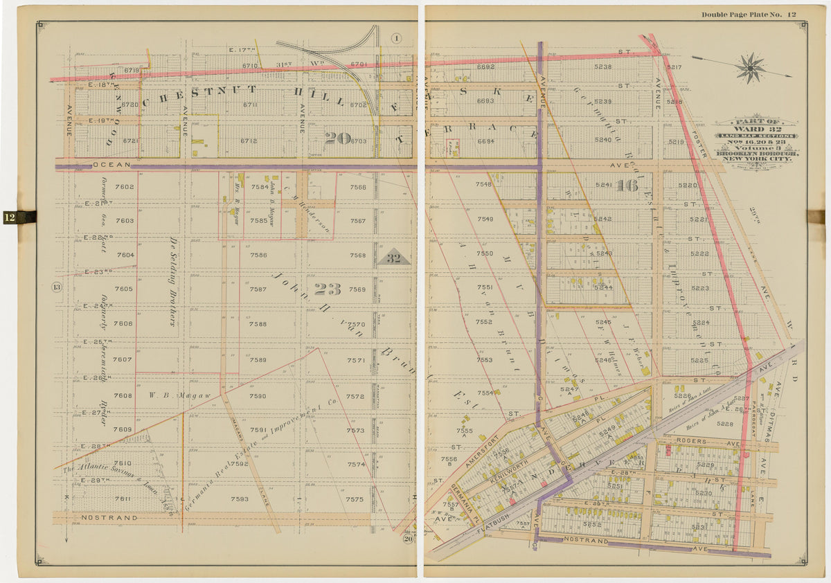 Image 28 of Atlas of the Brooklyn Borough of the City of New York : Originally Kings County, Complete In Three Volumes : Based Upon Official Maps and Plans On File In the Various City Offices In the Municipal Building and Registers Office (Hall of Rec... by Relic Map Company