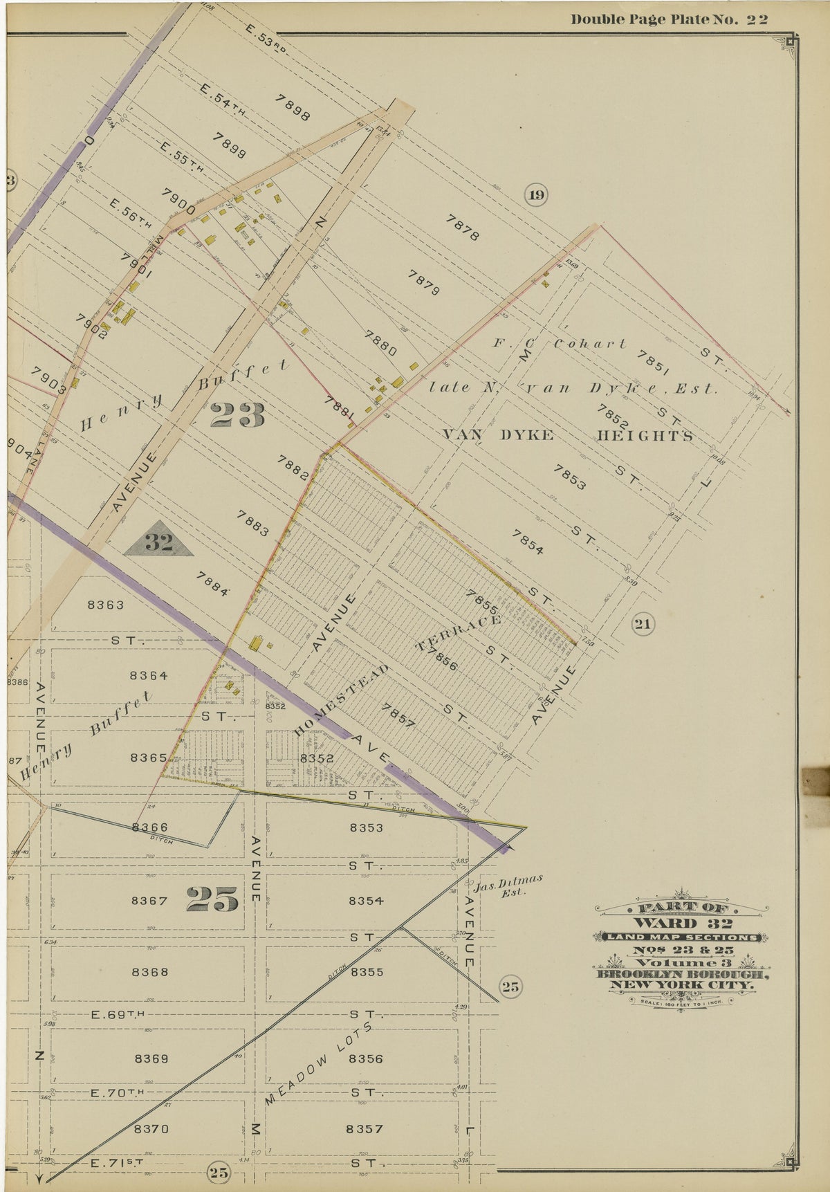 Image 49 of Atlas of the Brooklyn Borough of the City of New York : Originally Kings County, Complete In Three Volumes : Based Upon Official Maps and Plans On File In the Various City Offices In the Municipal Building and Registers Office (Hall of Rec... by Relic Map Company