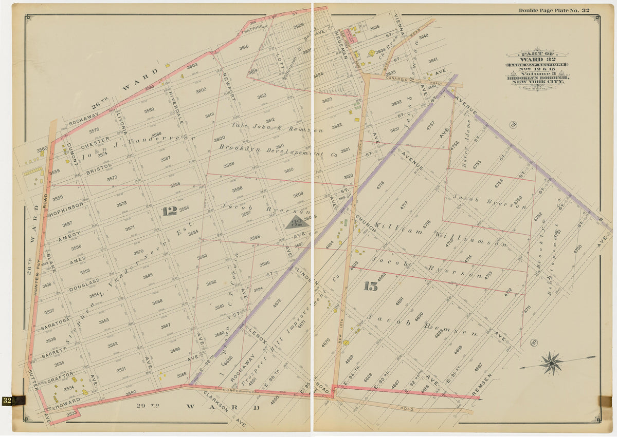 Image 68 of Atlas of the Brooklyn Borough of the City of New York : Originally Kings County, Complete In Three Volumes : Based Upon Official Maps and Plans On File In the Various City Offices In the Municipal Building and Registers Office (Hall of Rec... by Relic Map Company