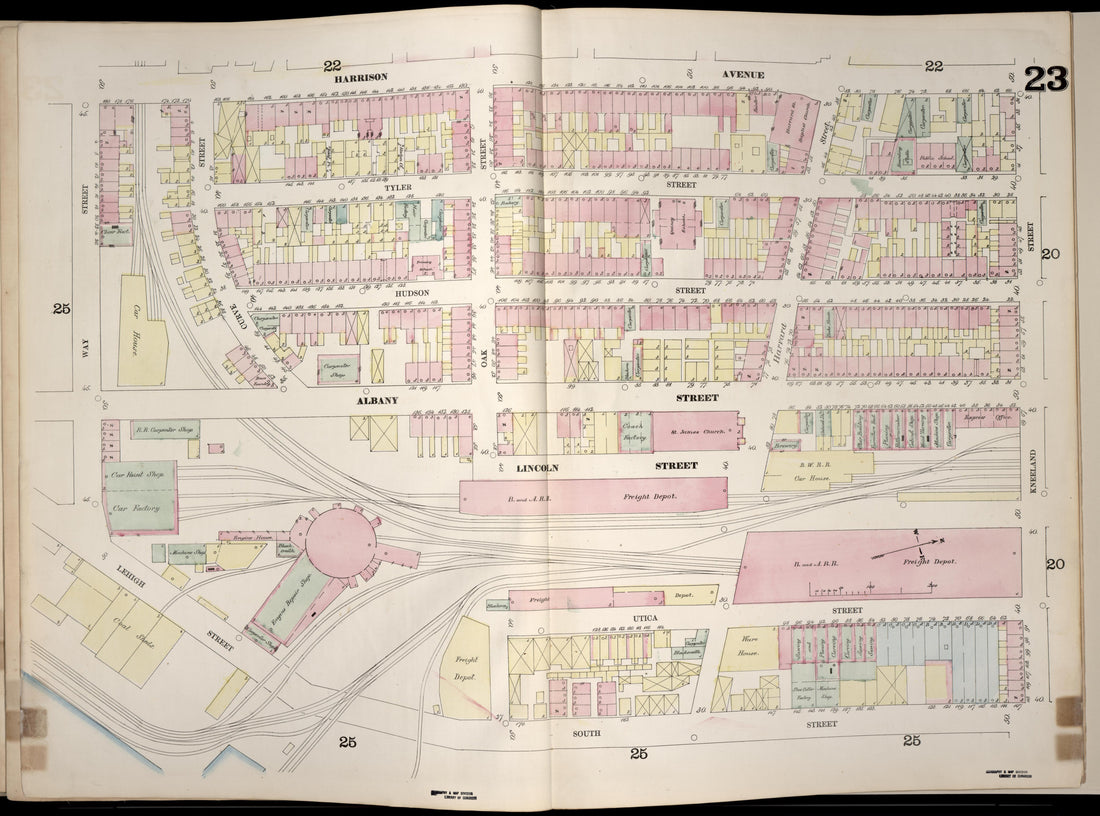 This old map of Boston, Massachusetts, Suffolk County, was created by Sanborn, D. A. (Daniel Alfred) in 1867