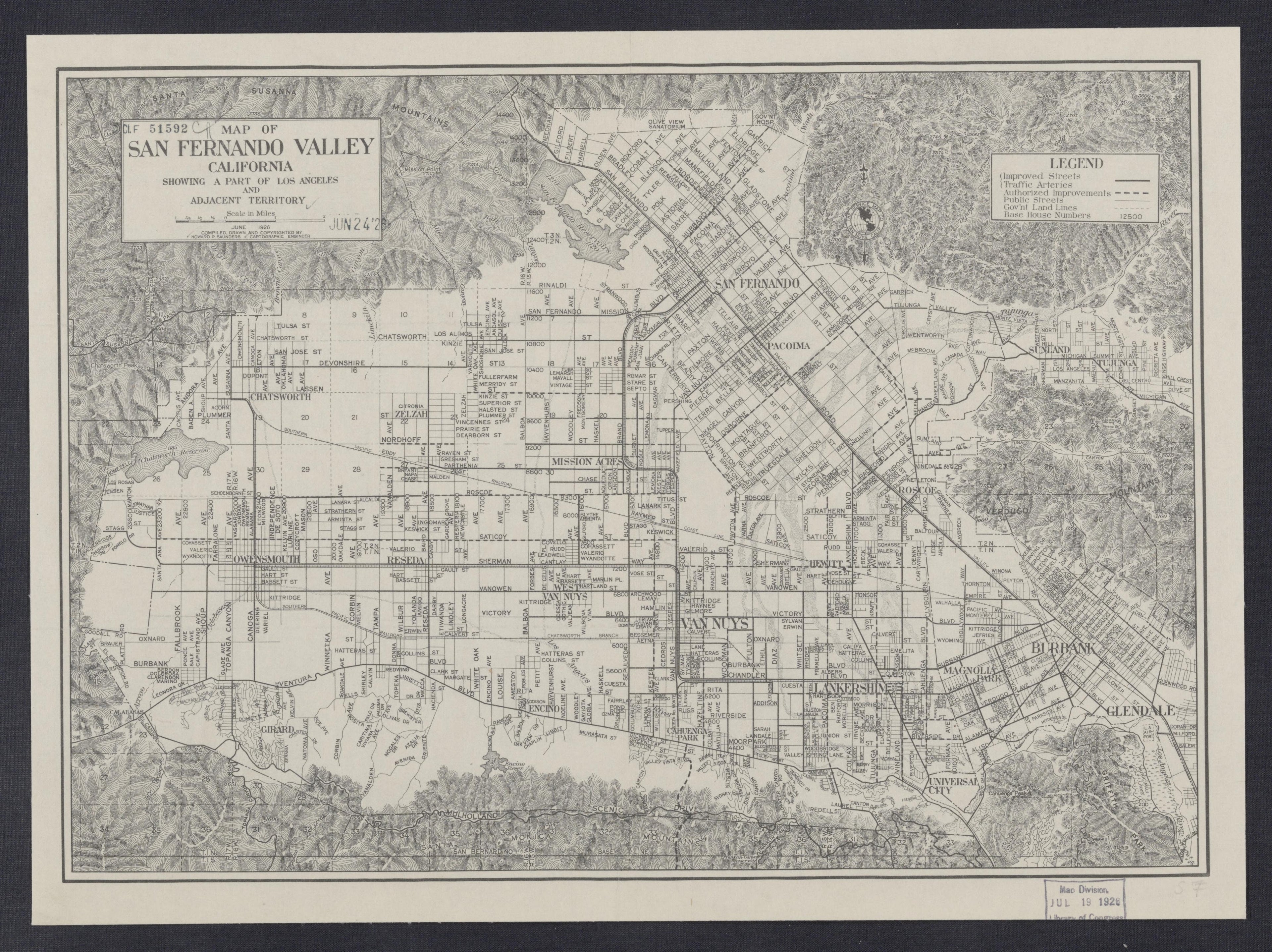 CA Drawer 108, Folder 16, Item 01 from Maps of California--regions Sand-San Fernando Valley 1850-1940 1800 by Relic Map Company