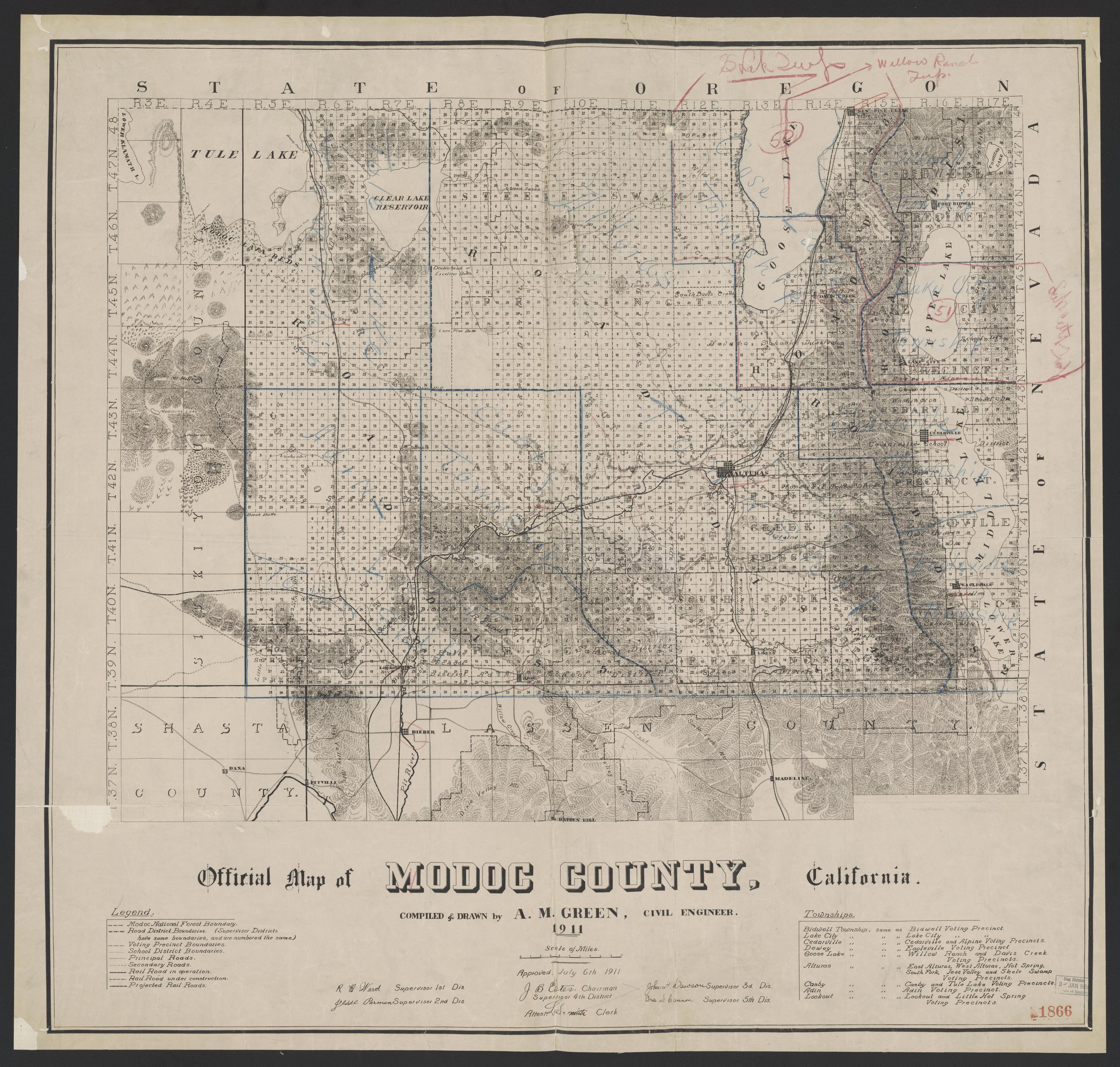 This old map of California, Modoc County, was created by in 1874