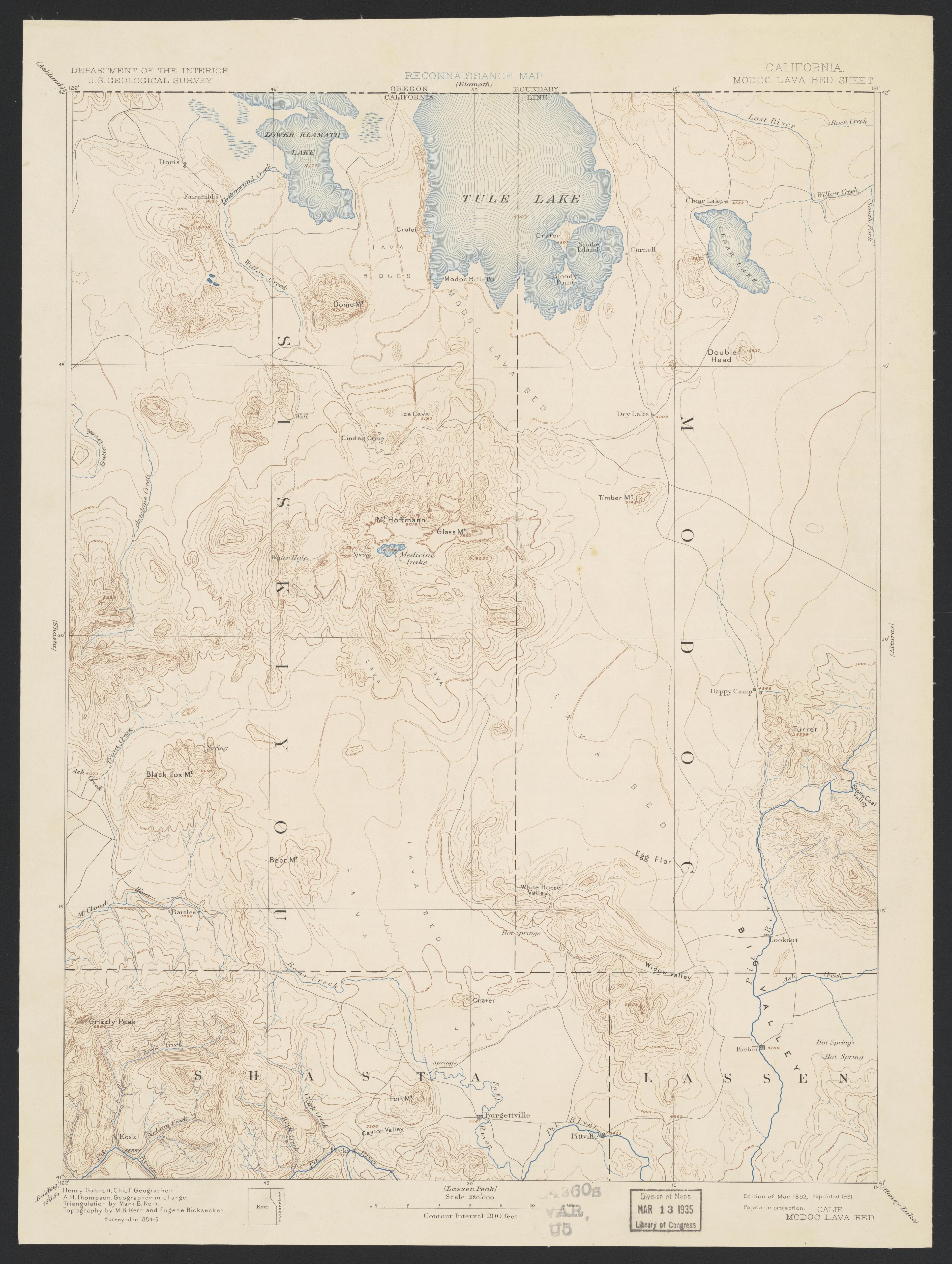 This old map of California, Modoc County, was created by in 1874
