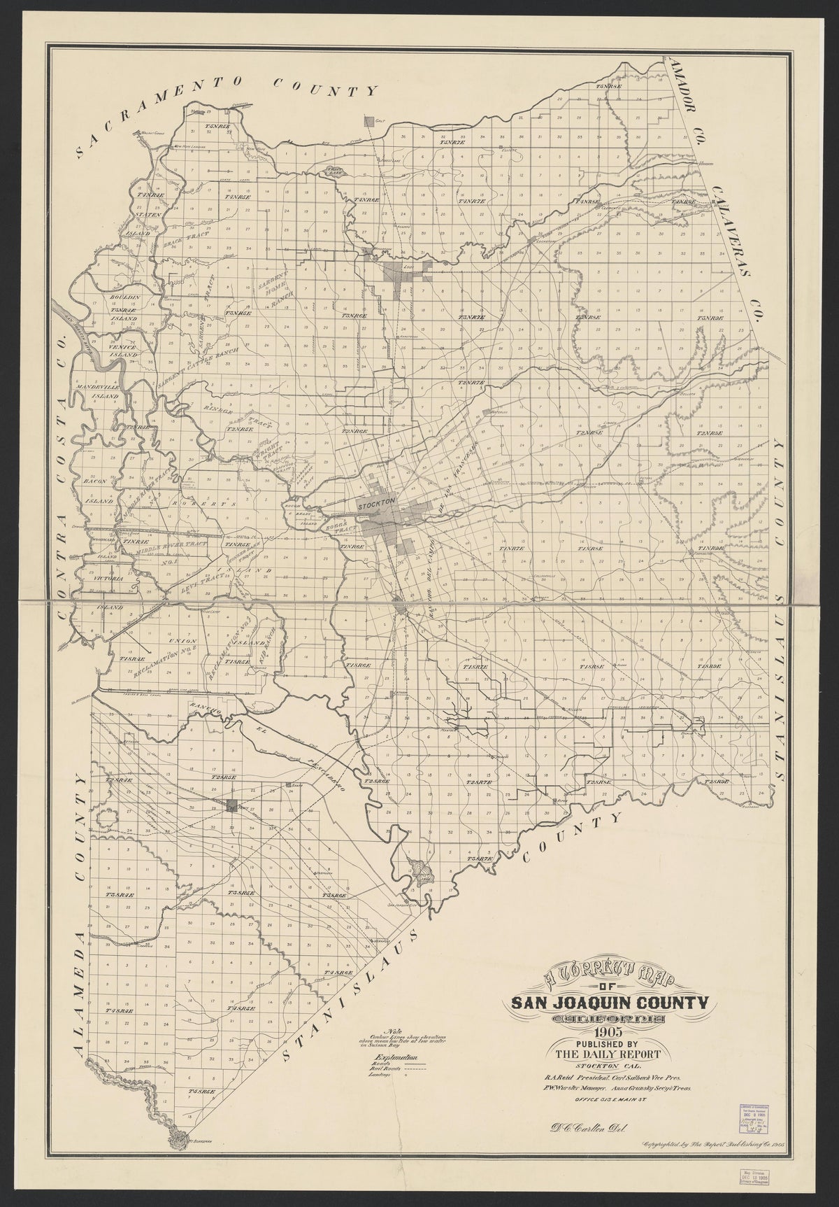 CA Drawer 189, Folder 05, Item 01 from Maps of California--counties San Joaquin 1850 by Relic Map Company