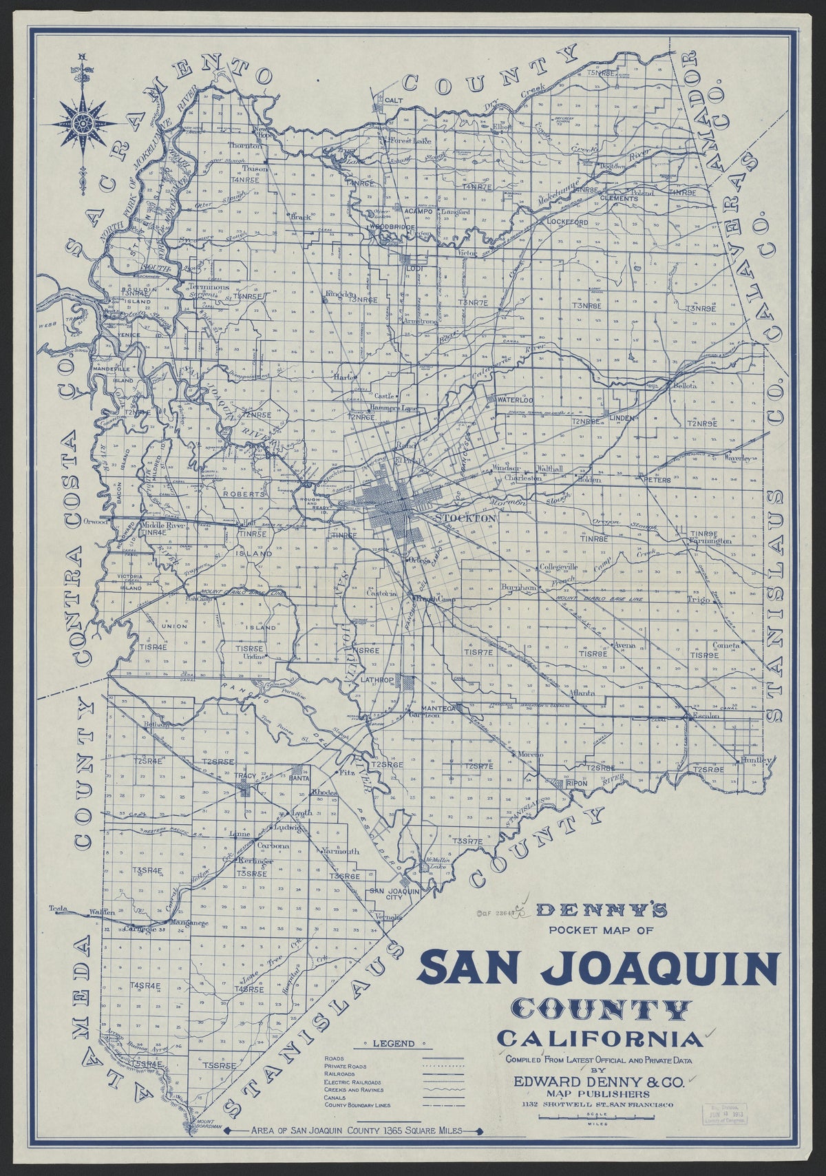CA Drawer 189, Folder 08, Item 01 from Maps of California--counties San Joaquin 1850 by Relic Map Company