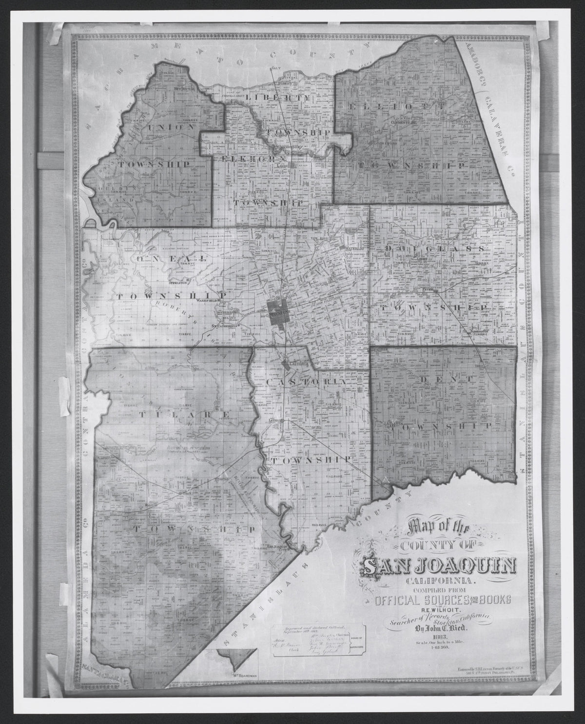 CA Drawer 189, Folder 01, Item 01 (Front) from Maps of California--counties San Joaquin 1850 by Relic Map Company