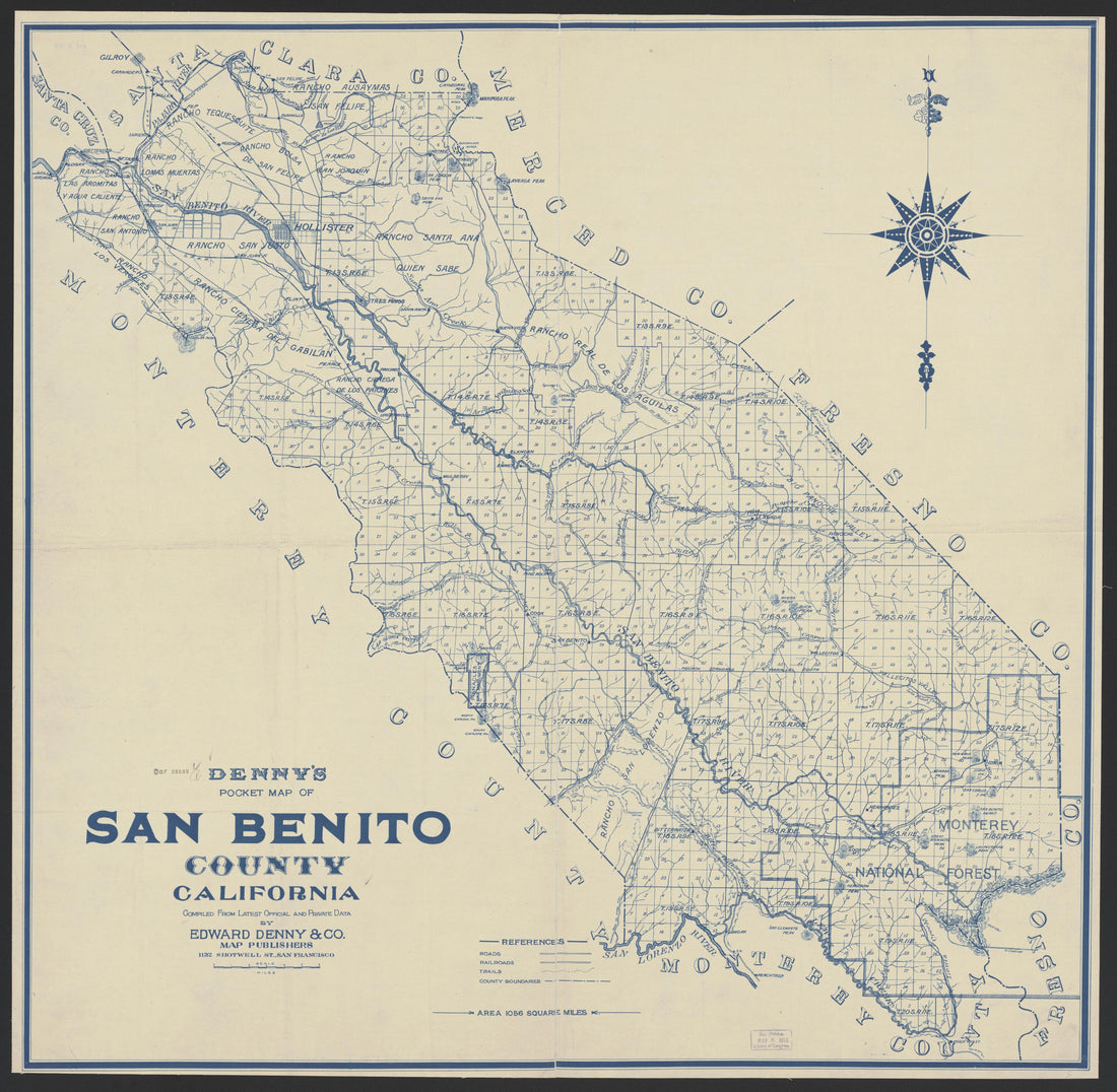 This old map of California, San Benito County, San Diego County, was created by in 1850|1874
