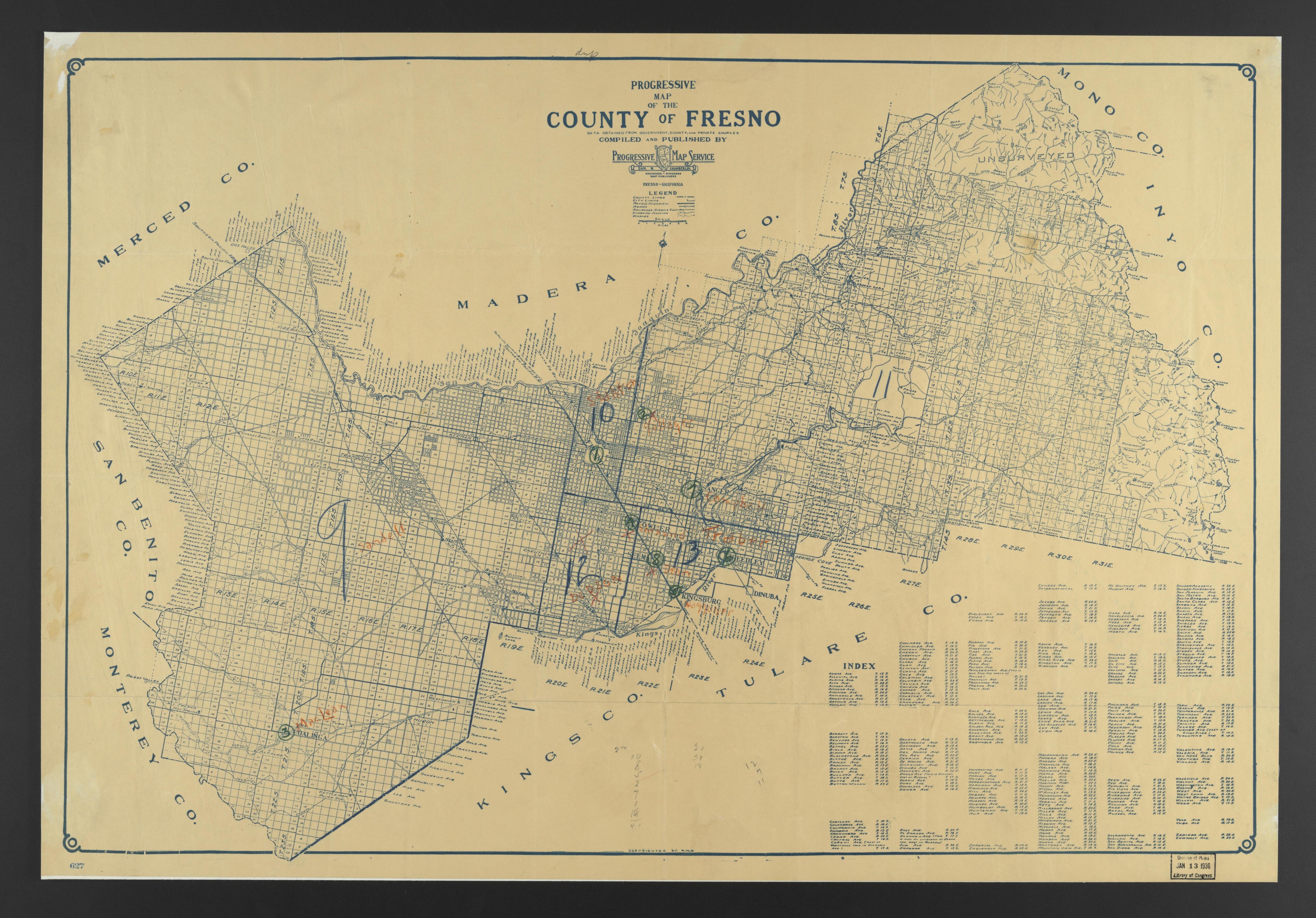 CA Drawer 134, Folder 05, Item 01 from Maps of California--counties Fresno 1914-1937 by Relic Map Company