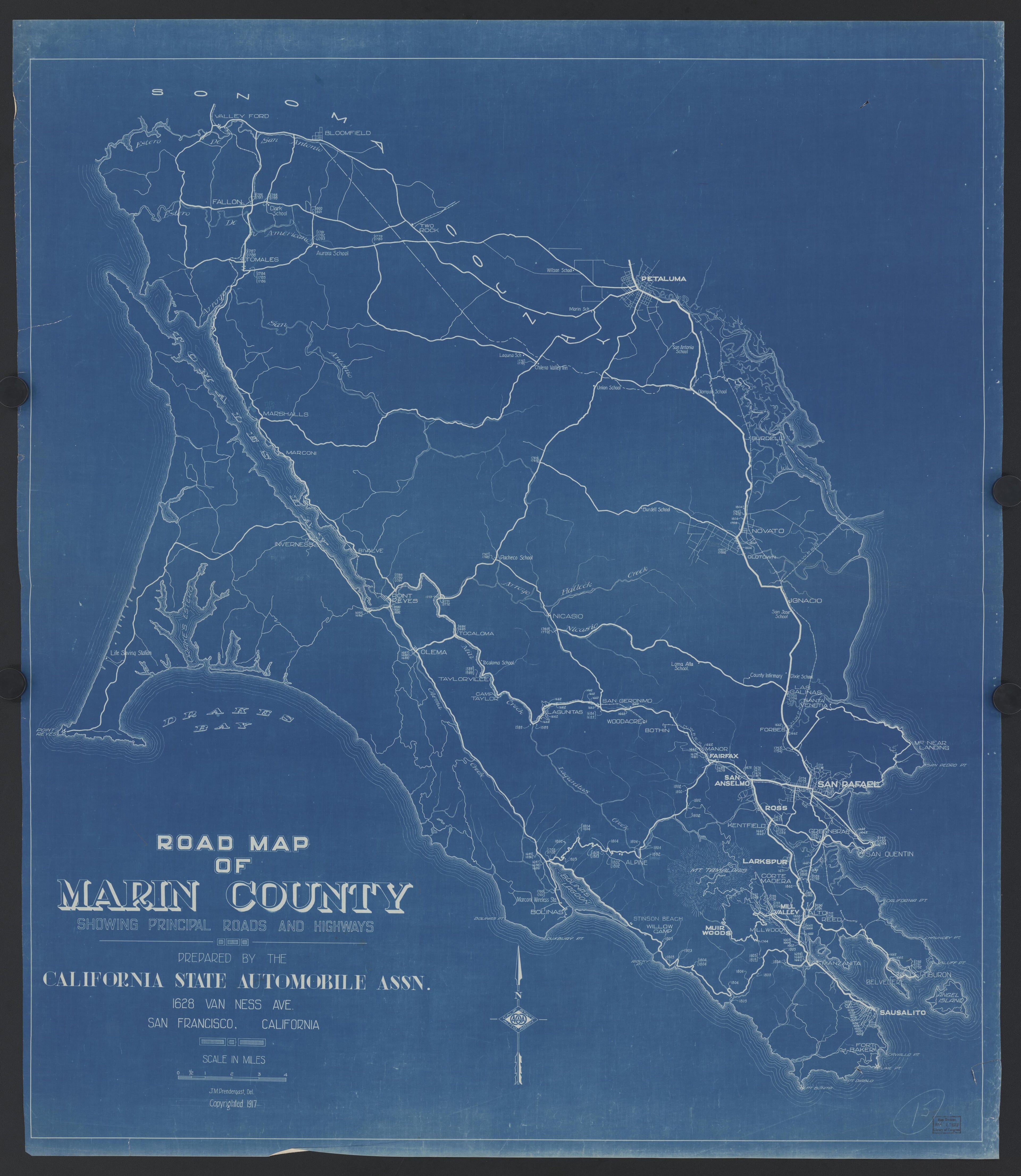 CA Drawer 161, Folder 08, Item 01 from Maps of California--counties Marin 1850-1939 by Relic Map Company